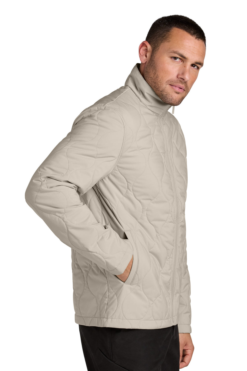 Mercer+Mettle Quilted Liner Jacket MM7202 - Almond - side