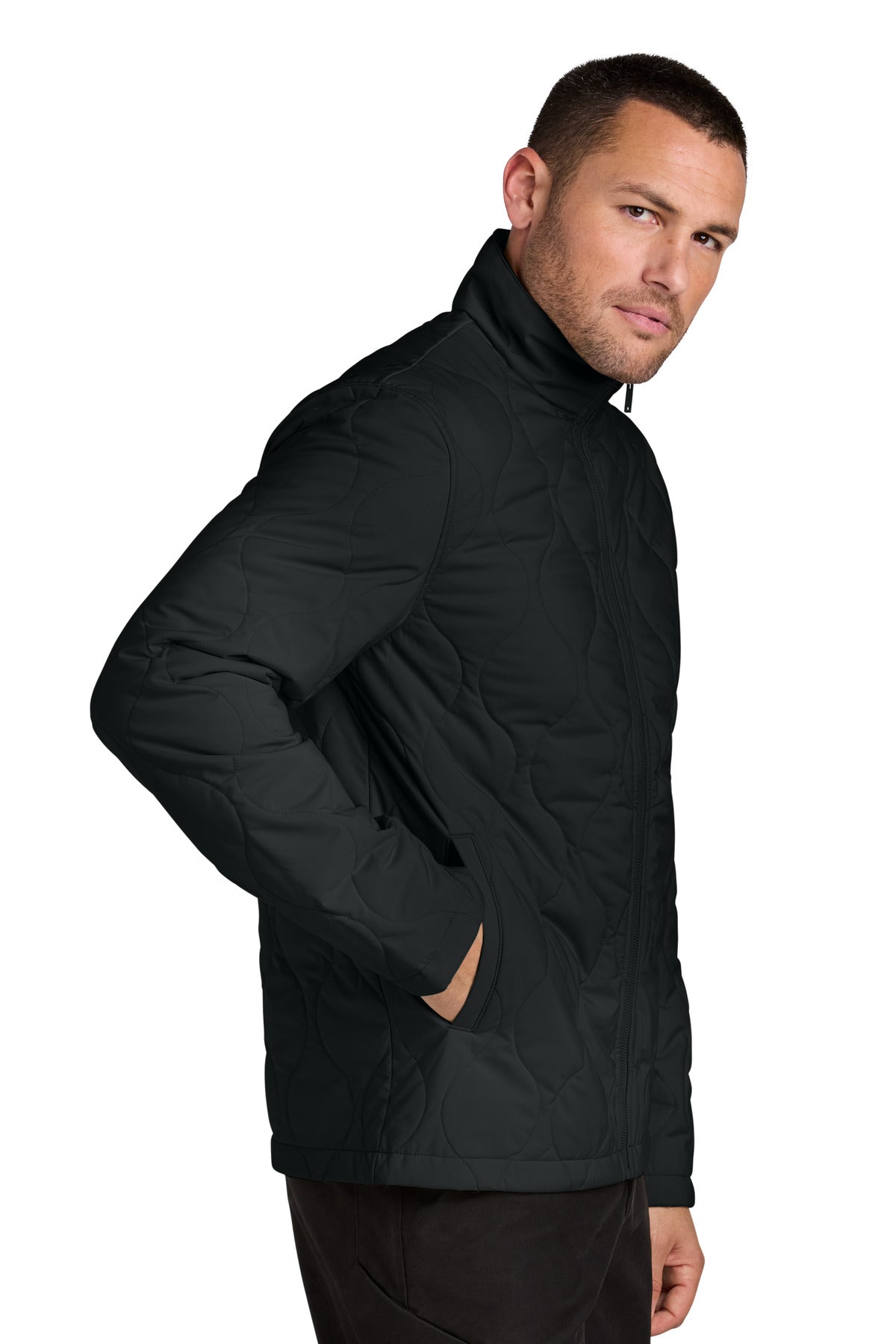 Mercer+Mettle Quilted Liner Jacket MM7202 - Deep Black - side