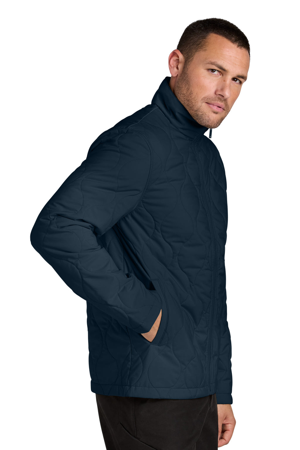 Mercer+Mettle Quilted Liner Jacket MM7202 - Night Navy - side