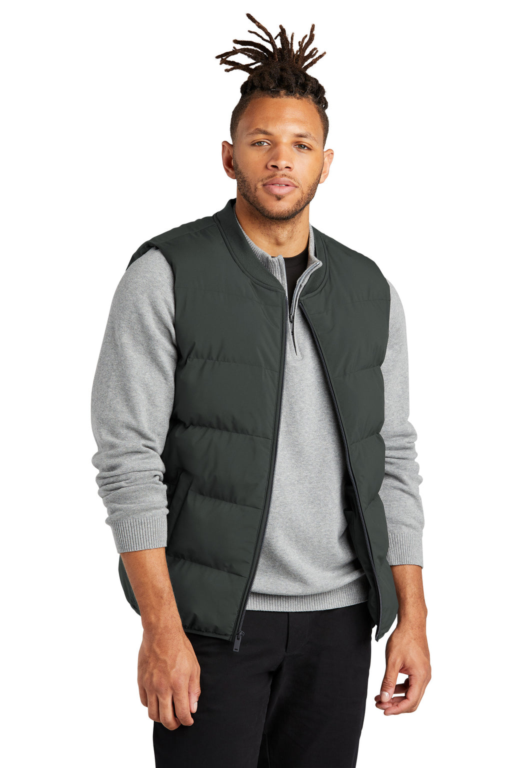 Mercer+Mettle Puffy Vest MM7214 - Anchor Grey - front