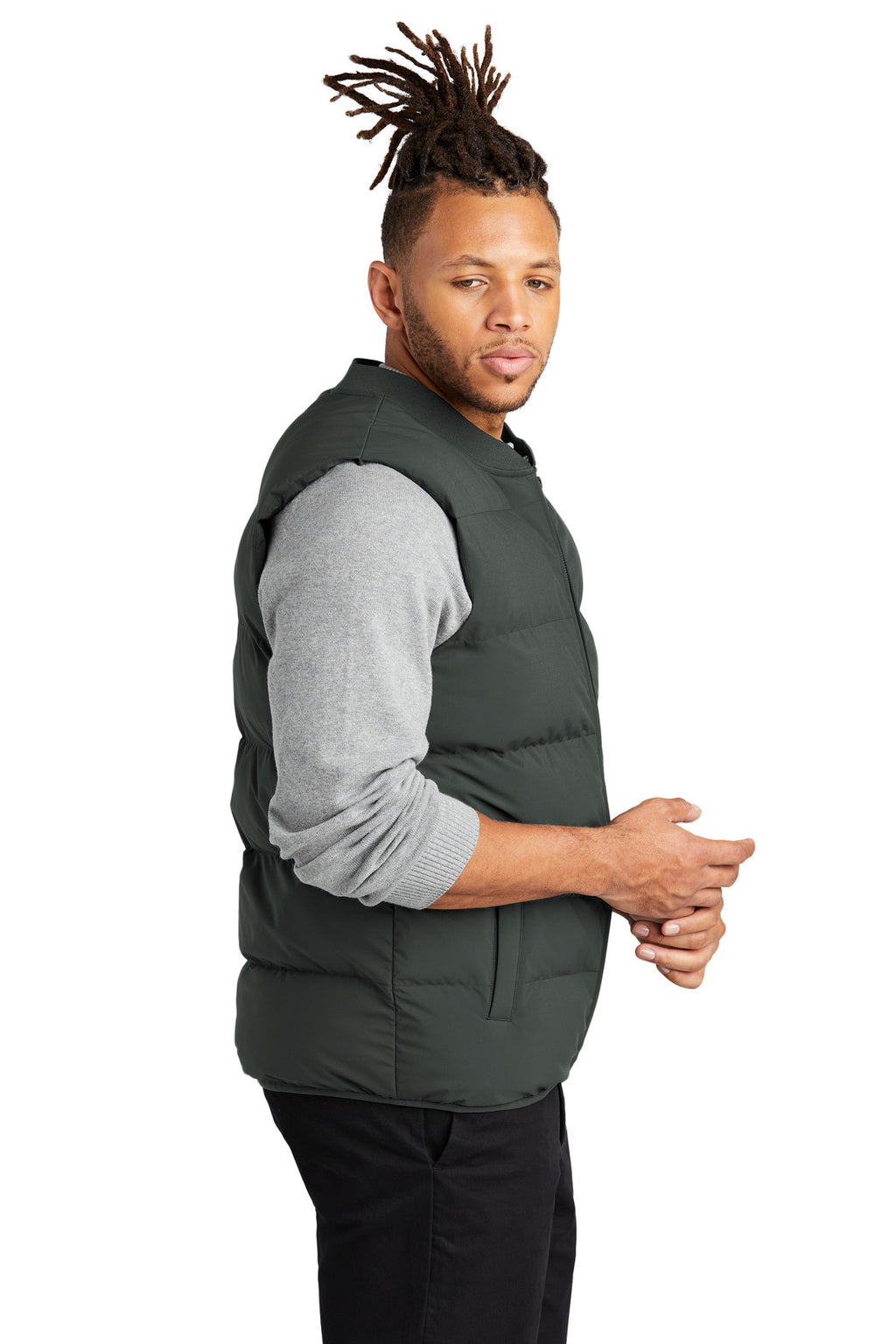 Mercer+Mettle Puffy Vest MM7214 - Anchor Grey - side