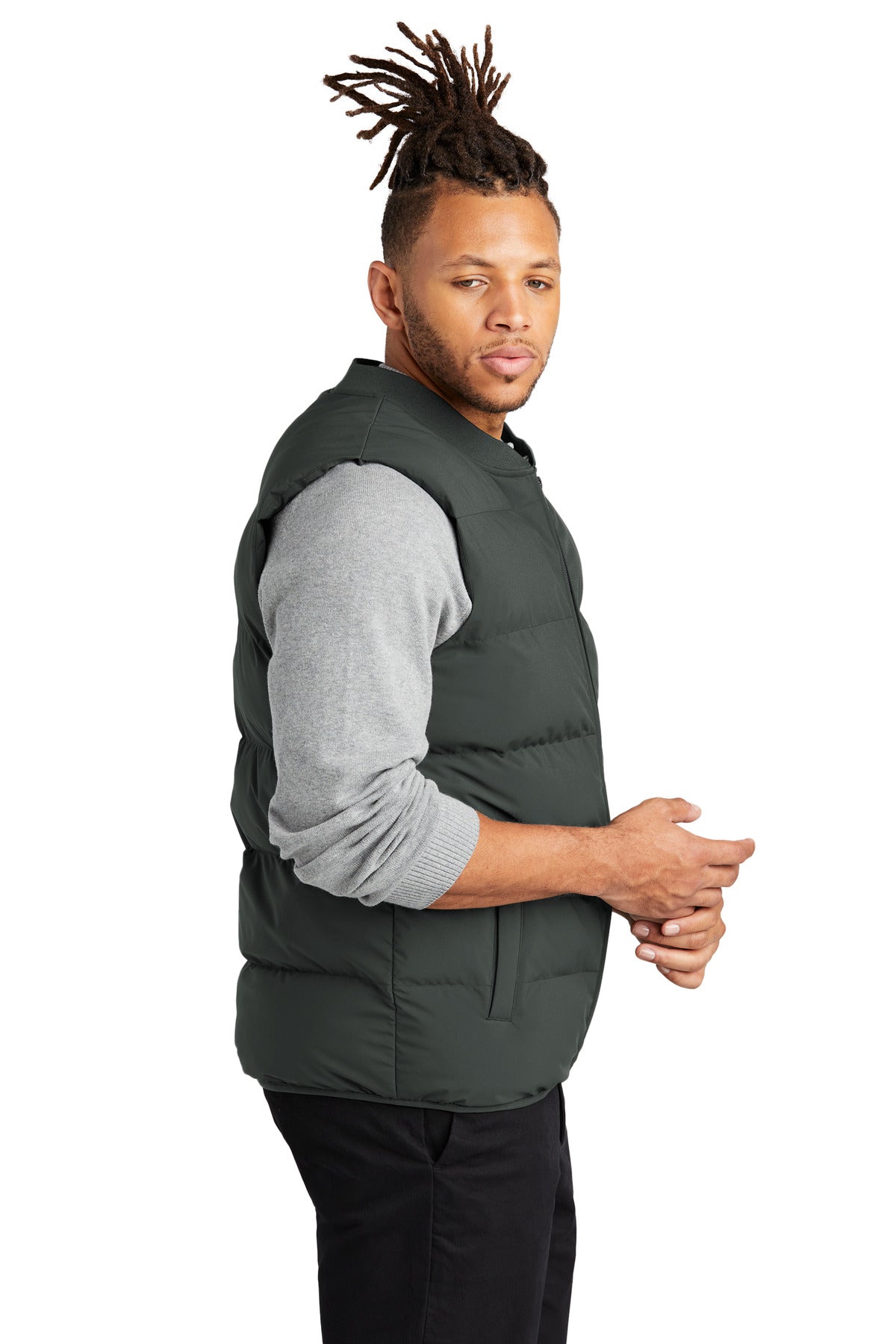 Mercer+Mettle Puffy Vest MM7214 - Anchor Grey - side