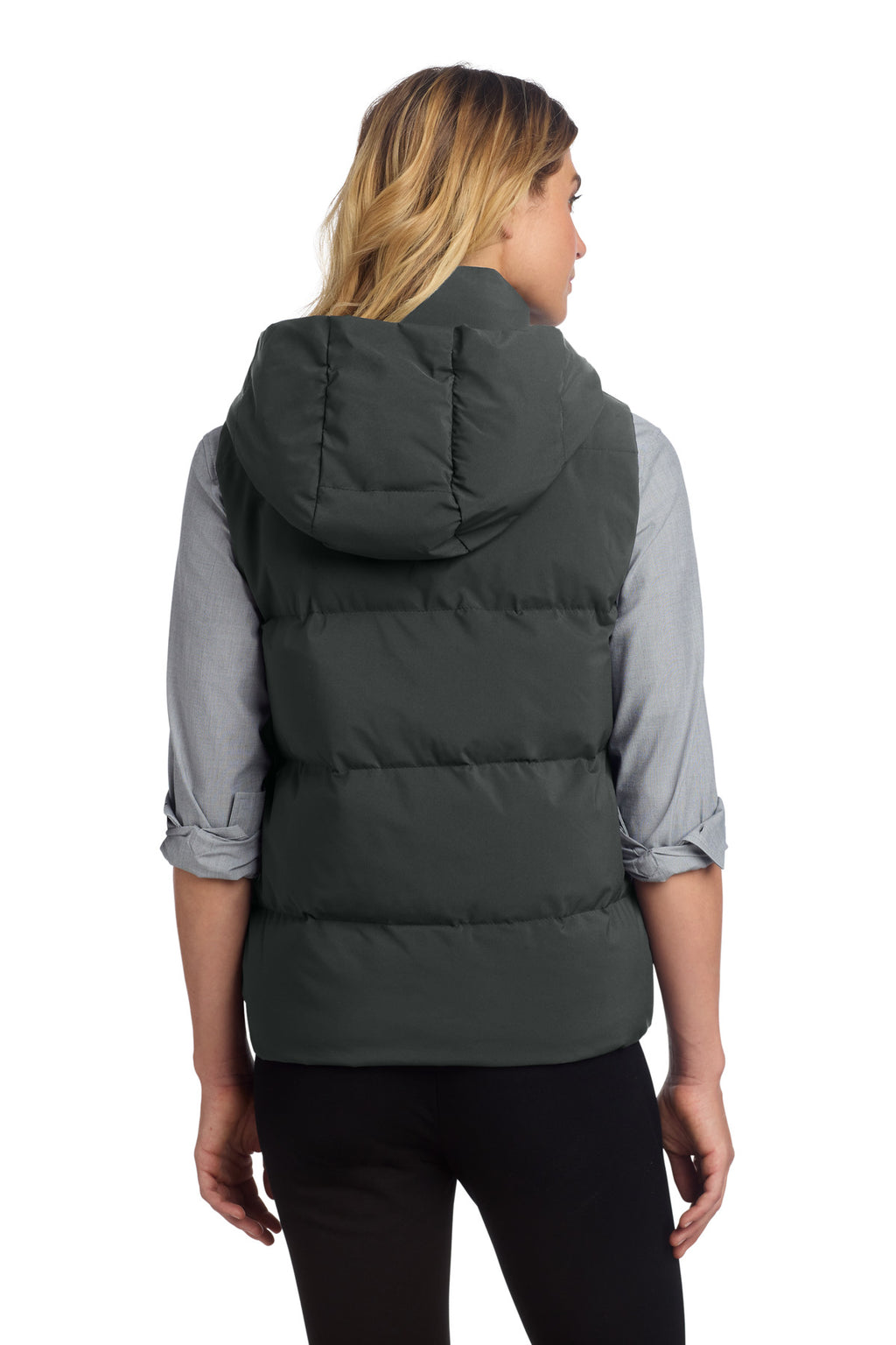 Mercer+Mettle Women's Puffy Vest MM7217 - Anchor Grey - back