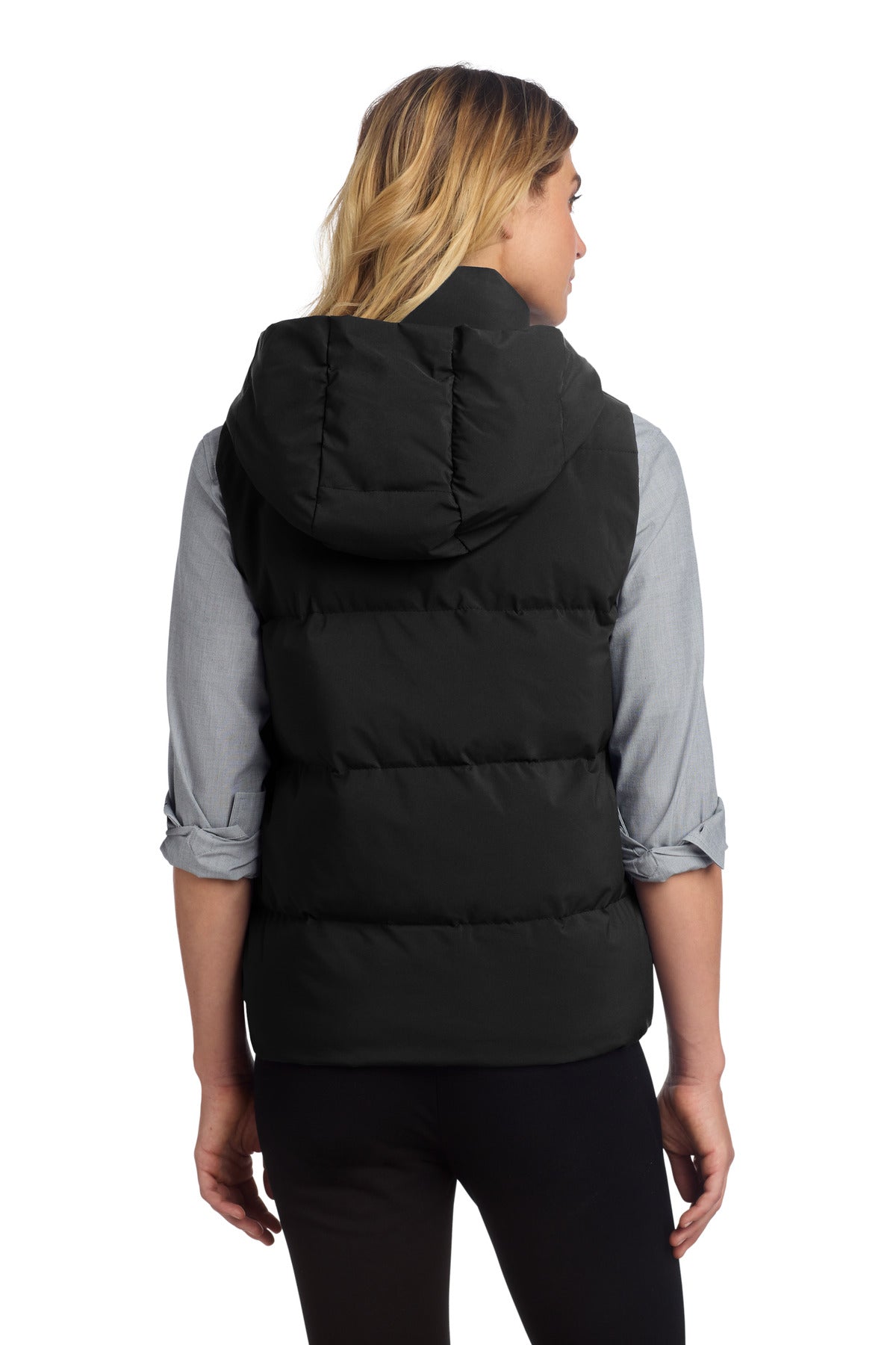 Mercer+Mettle Women's Puffy Vest MM7217 - Deep Black - back