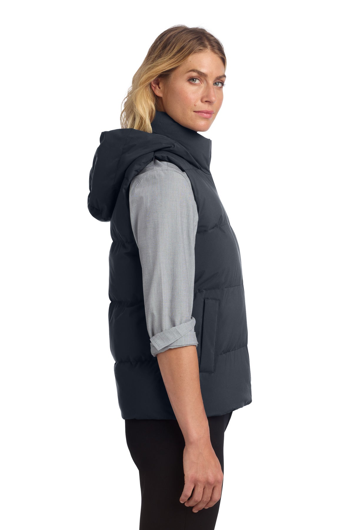 Mercer+Mettle Women's Puffy Vest MM7217 - Night Navy - side