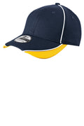 DISCONTINUED New Era - Contrast Piped BP Performance Cap. NE1050 - Deep Navy/Gold - front