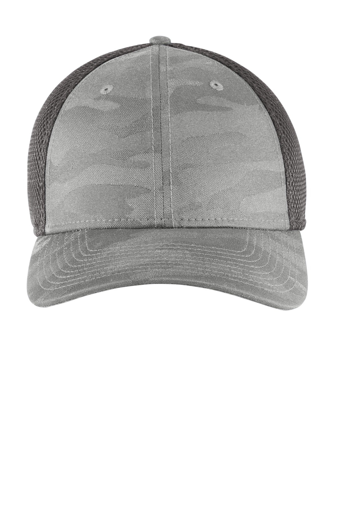 New Era Tonal Camo Stretch Tech Mesh Cap NE1091 - Rainstorm Grey Camo/ Graphite - front