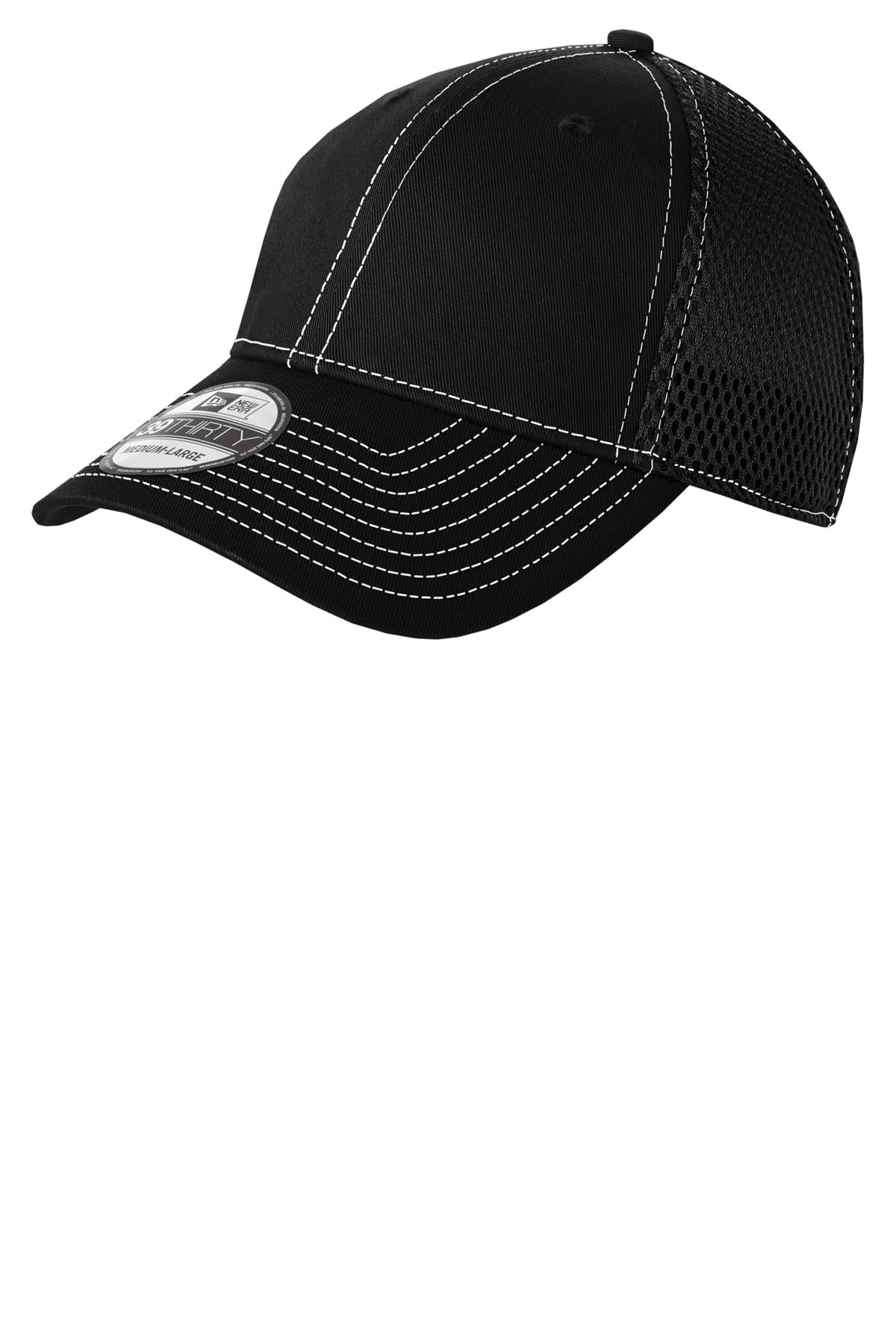 New Era - Stretch Mesh Contrast Stitch Cap. NE1120 - Black/ White - front