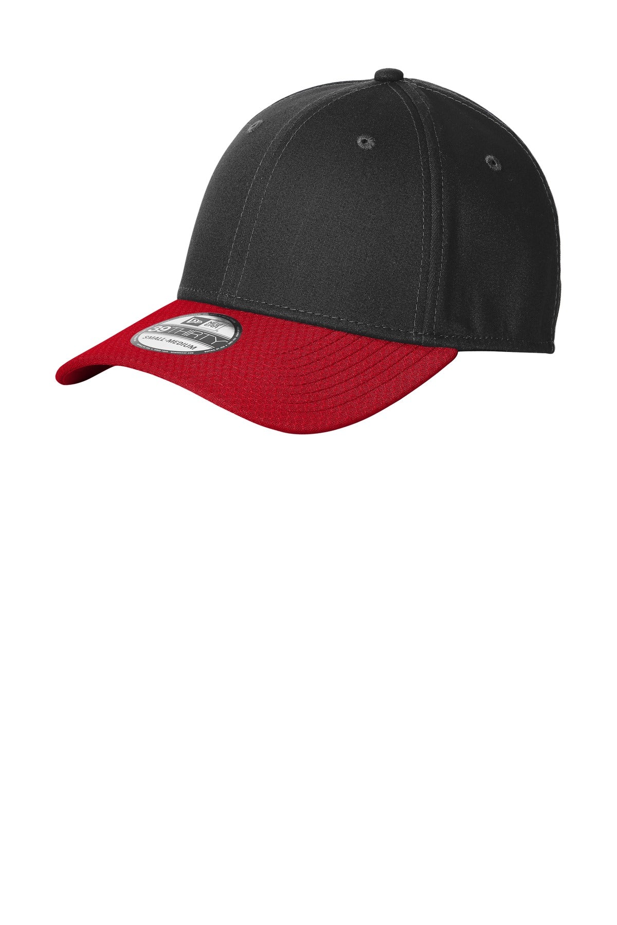 DISCONTINUED New Era Stretch Cotton Striped Cap NE1122 - Black/ Scarlet - front