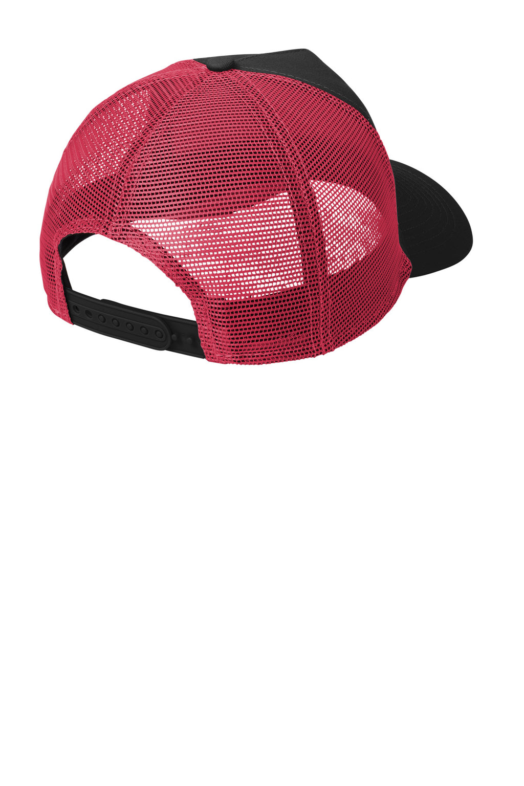 New Era Snapback Trucker Cap. NE205 - Black/ Scarlet - back