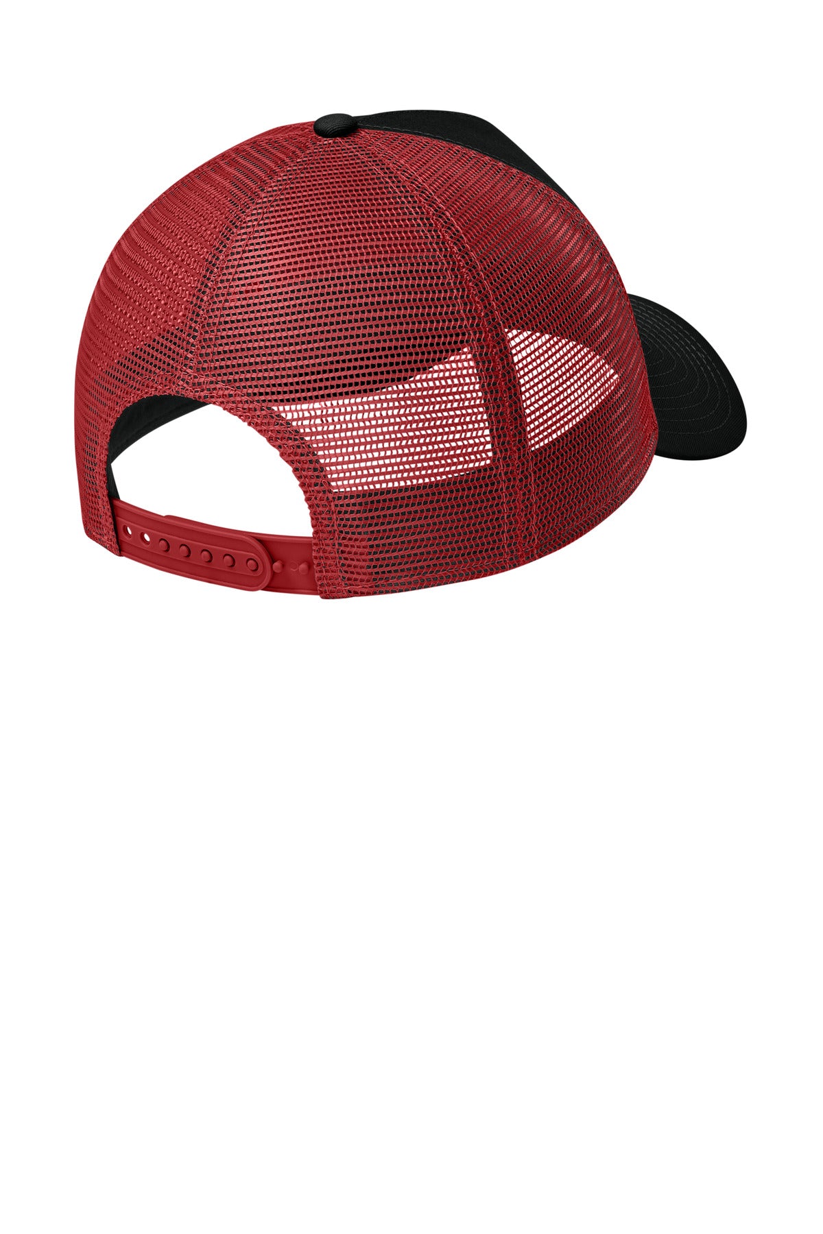 New Era Snapback Trucker Cap. NE205 - Flag Black/ Scarlet - back