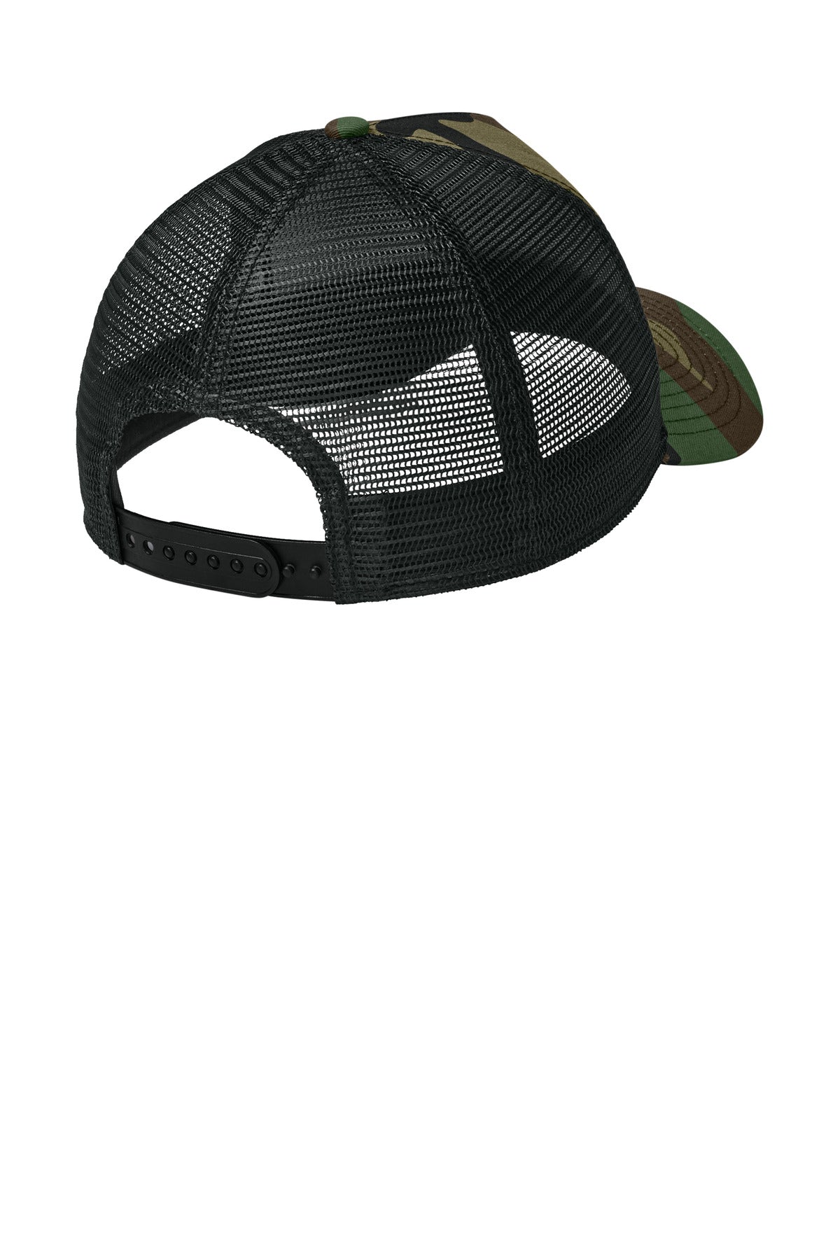 New Era Snapback Trucker Cap. NE205 - Flag Camo/ Black - back