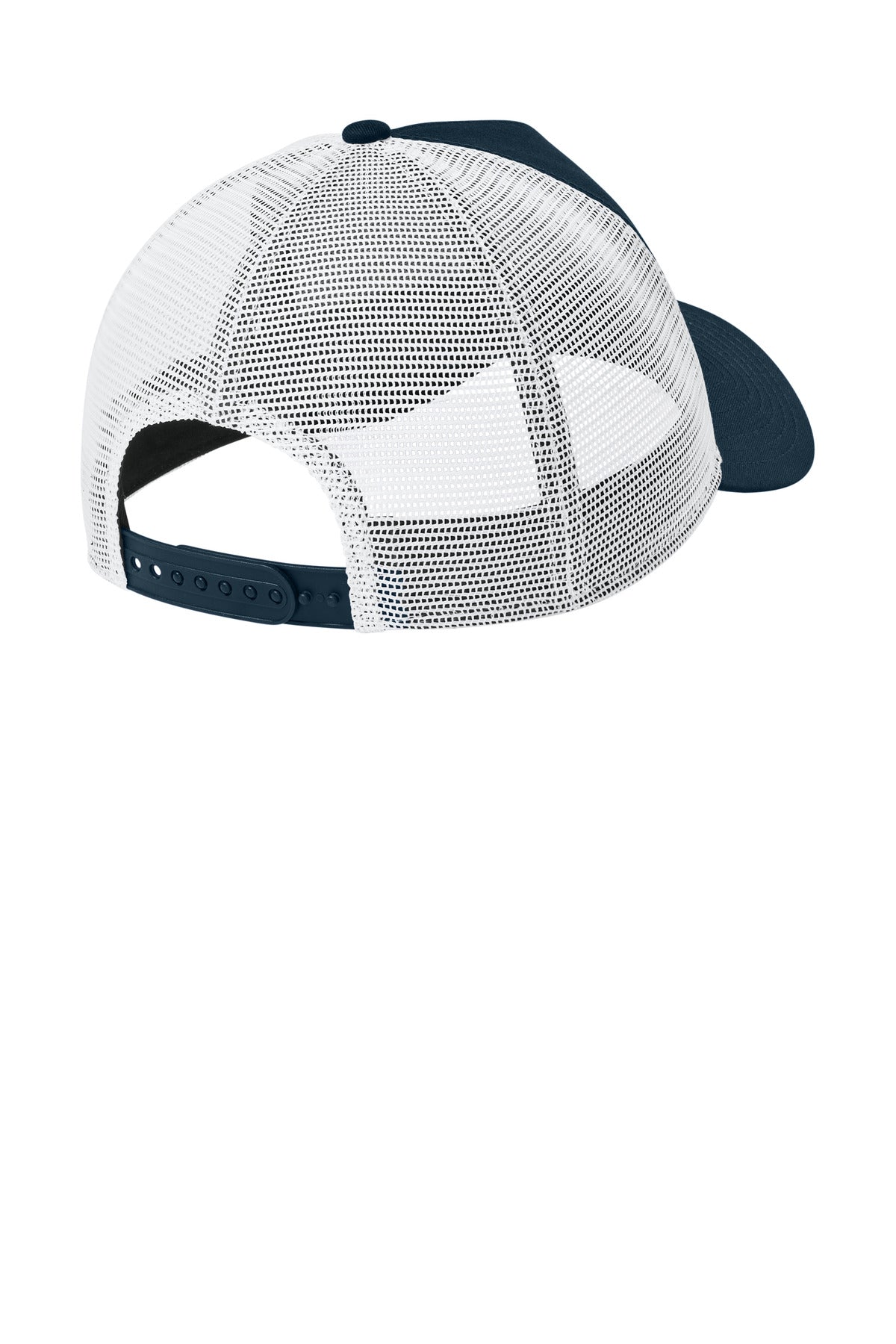 New Era Snapback Trucker Cap. NE205 - Flag Deep Navy/ White - back