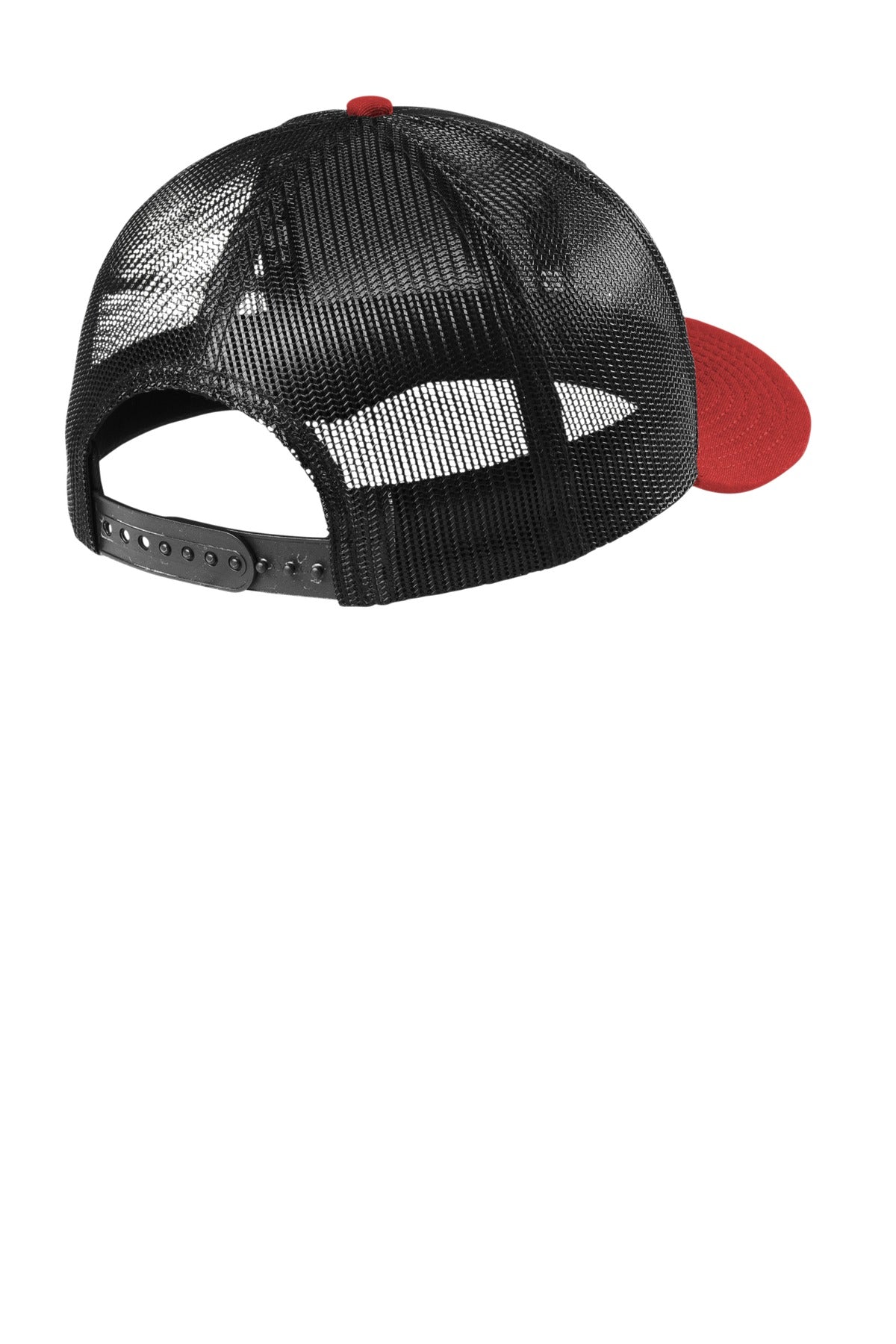 New Era Snapback Low Profile Trucker Cap NE207 - Black/ Scarlet - back