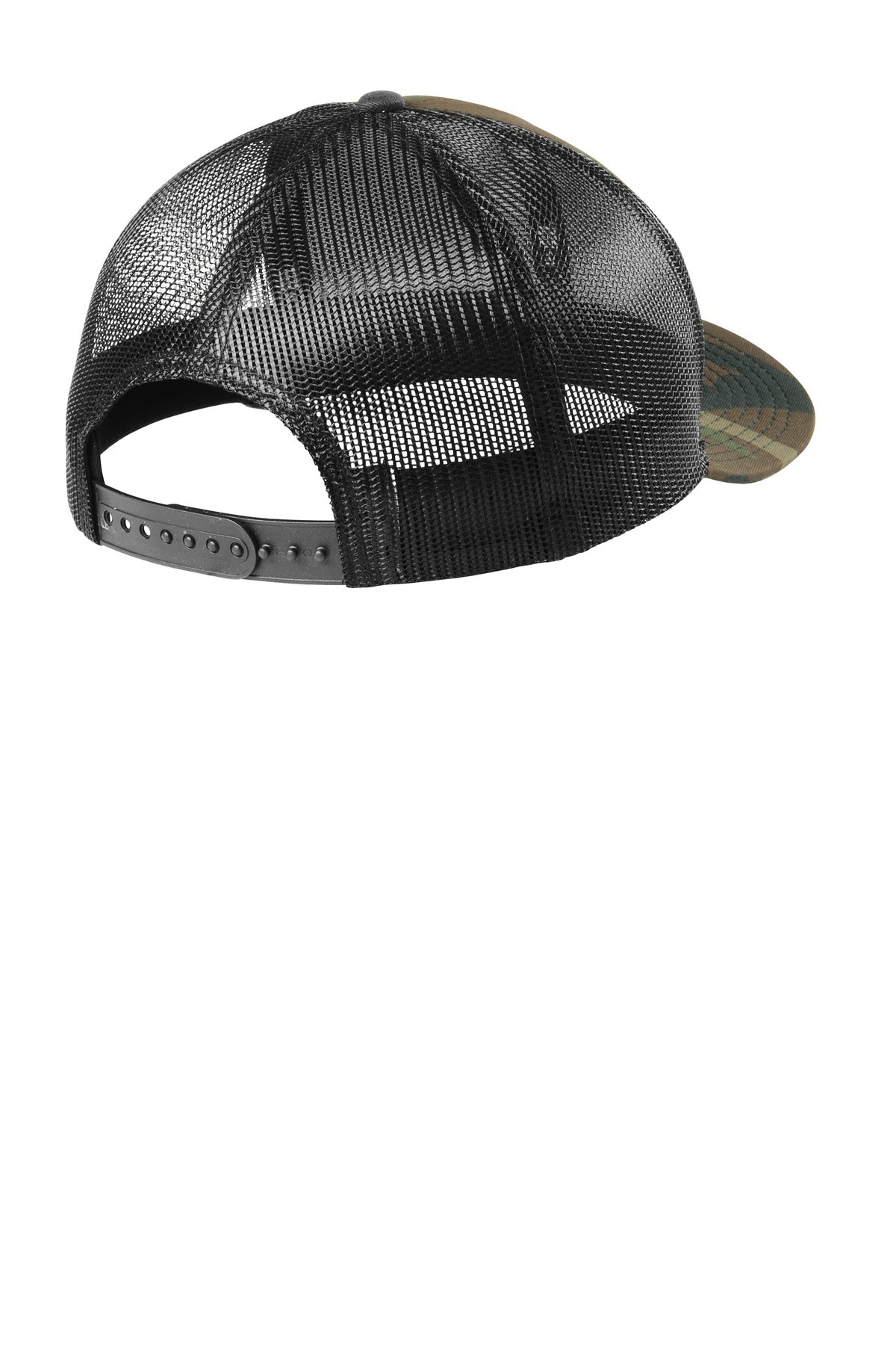 New Era Snapback Low Profile Trucker Cap NE207 - Camo/ Black - back