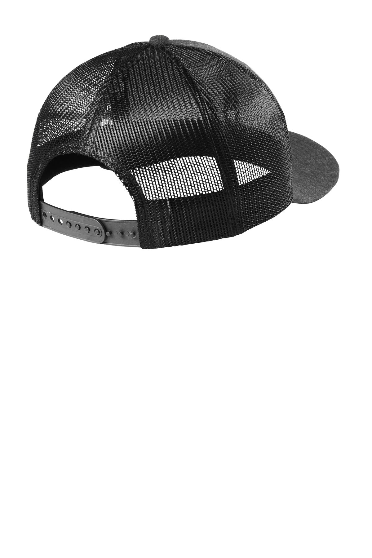New Era Snapback Low Profile Trucker Cap NE207 - Heather Graphite/ Black - back