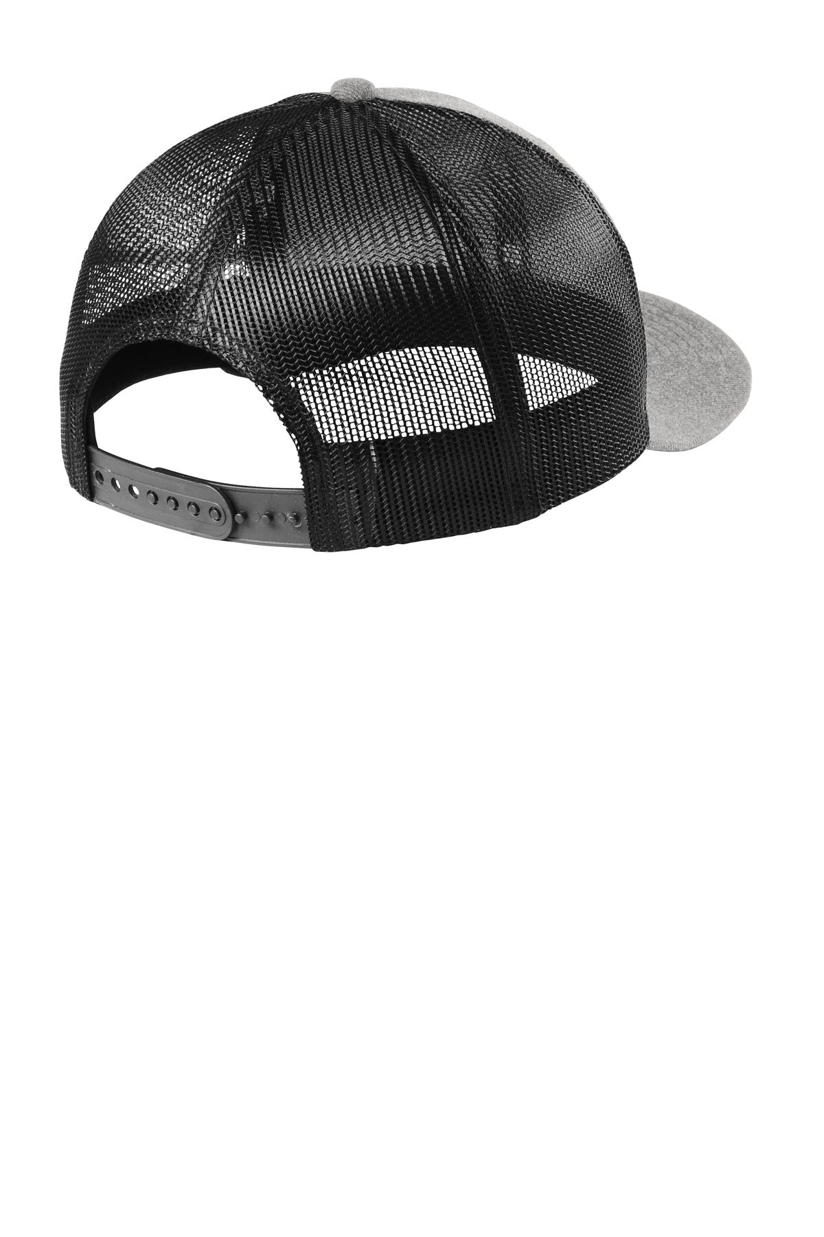 New Era Snapback Low Profile Trucker Cap NE207 - Heather Grey/ Black - back