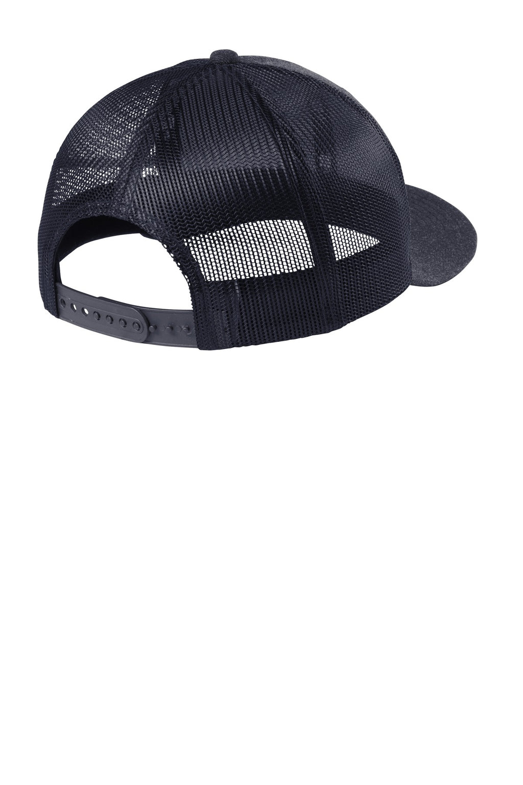 New Era Snapback Low Profile Trucker Cap NE207 - Heather Navy/ Navy - back