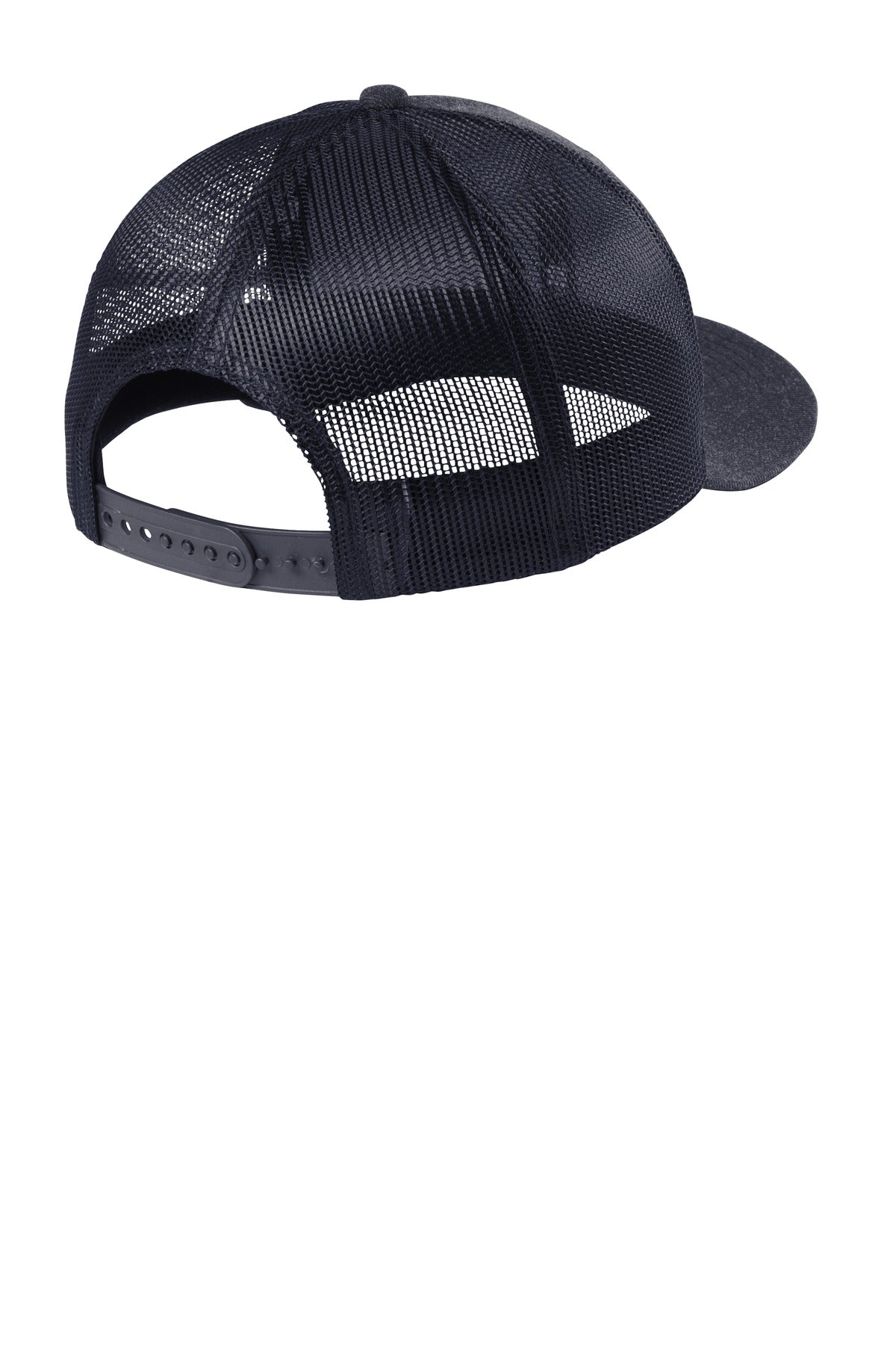 New Era Snapback Low Profile Trucker Cap NE207 - Heather Navy/ Navy - back