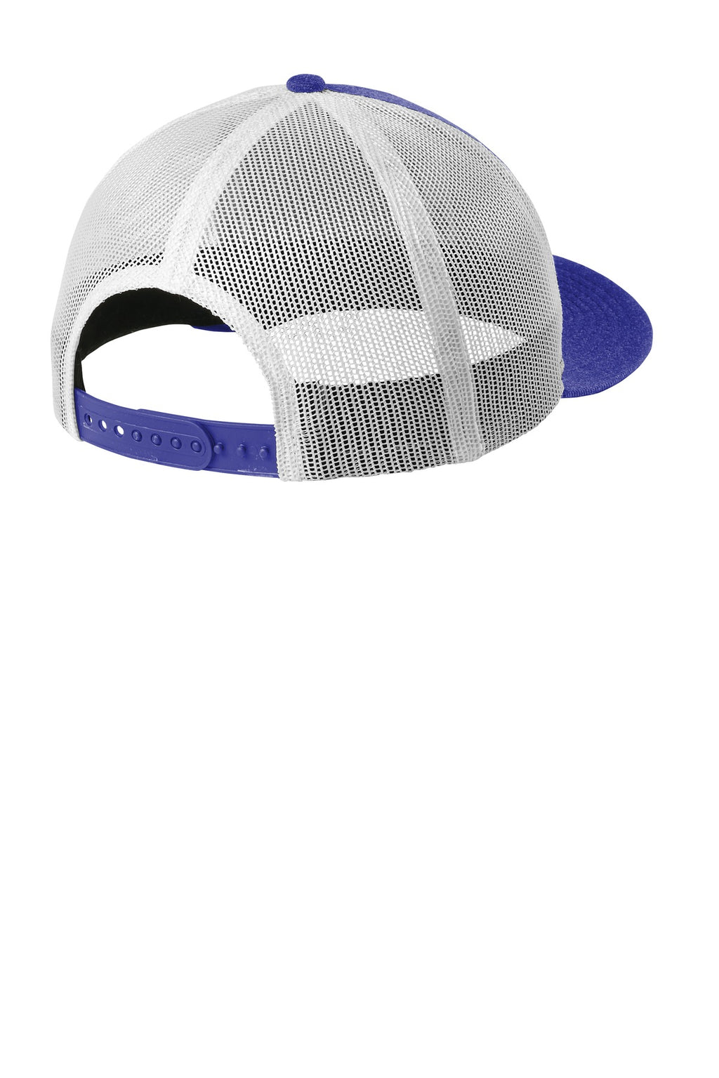 New Era Snapback Low Profile Trucker Cap NE207 - Heather Royal/ White - back