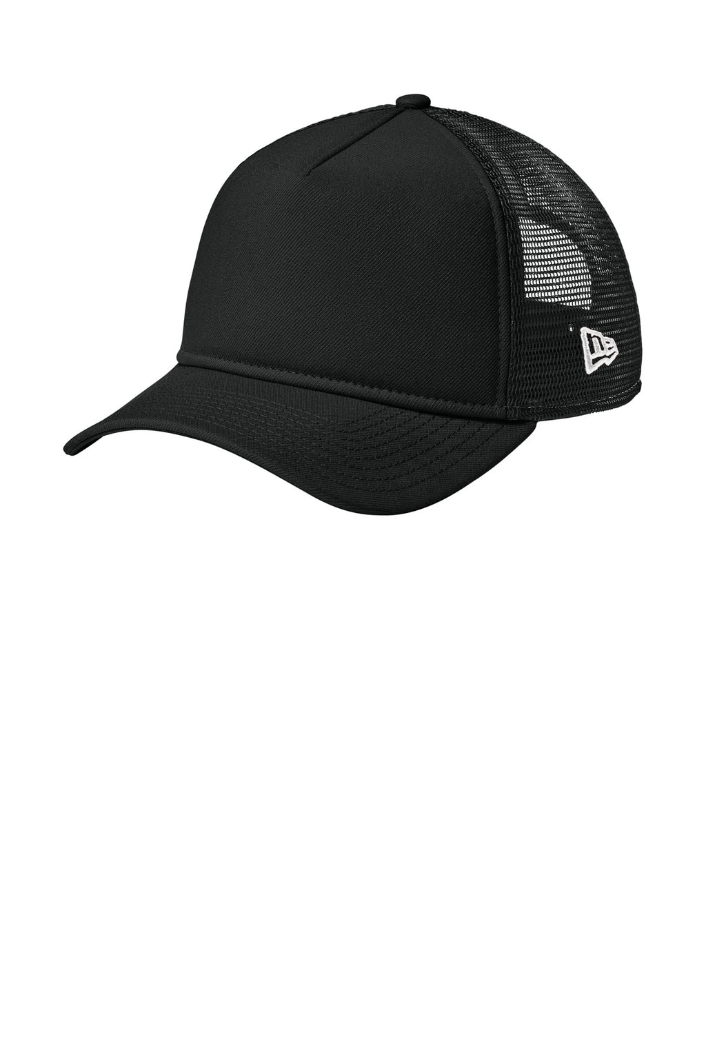 New Era A-Frame Snapback Mesh Back Cap NE212 - Flag Black/ Black - front
