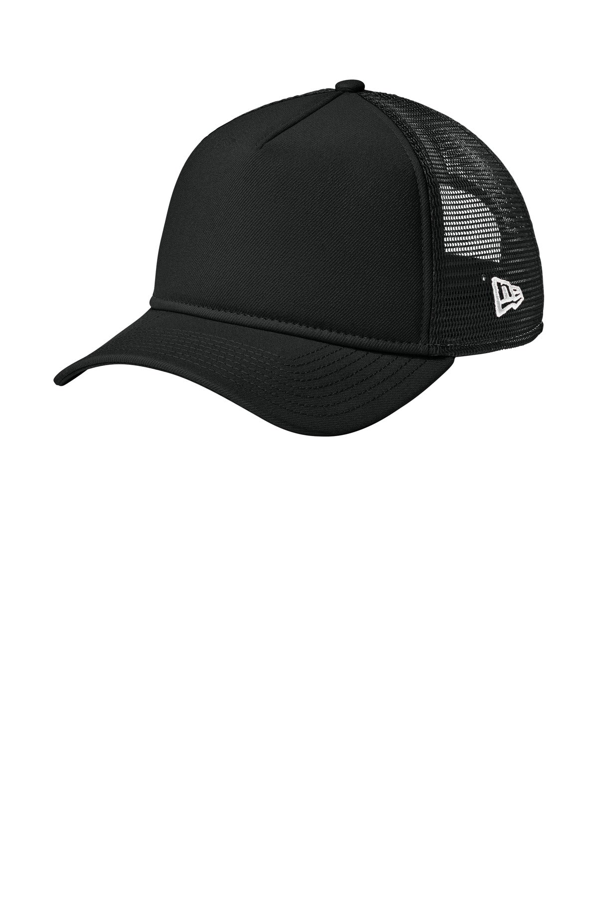 New Era A-Frame Snapback Mesh Back Cap NE212 - Flag Black/ Black - front