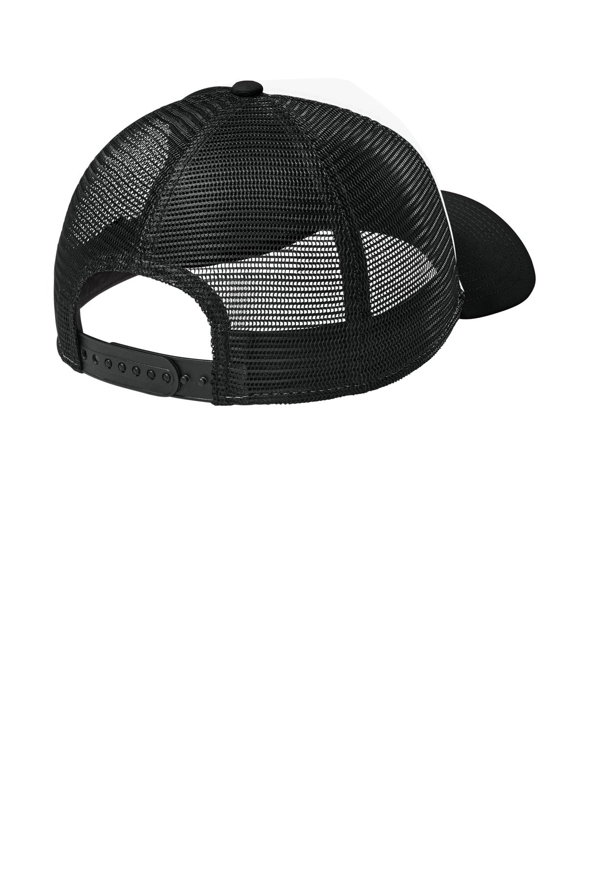 New Era A-Frame Snapback Mesh Back Cap NE212 - Flag White/ Black/ Black - back