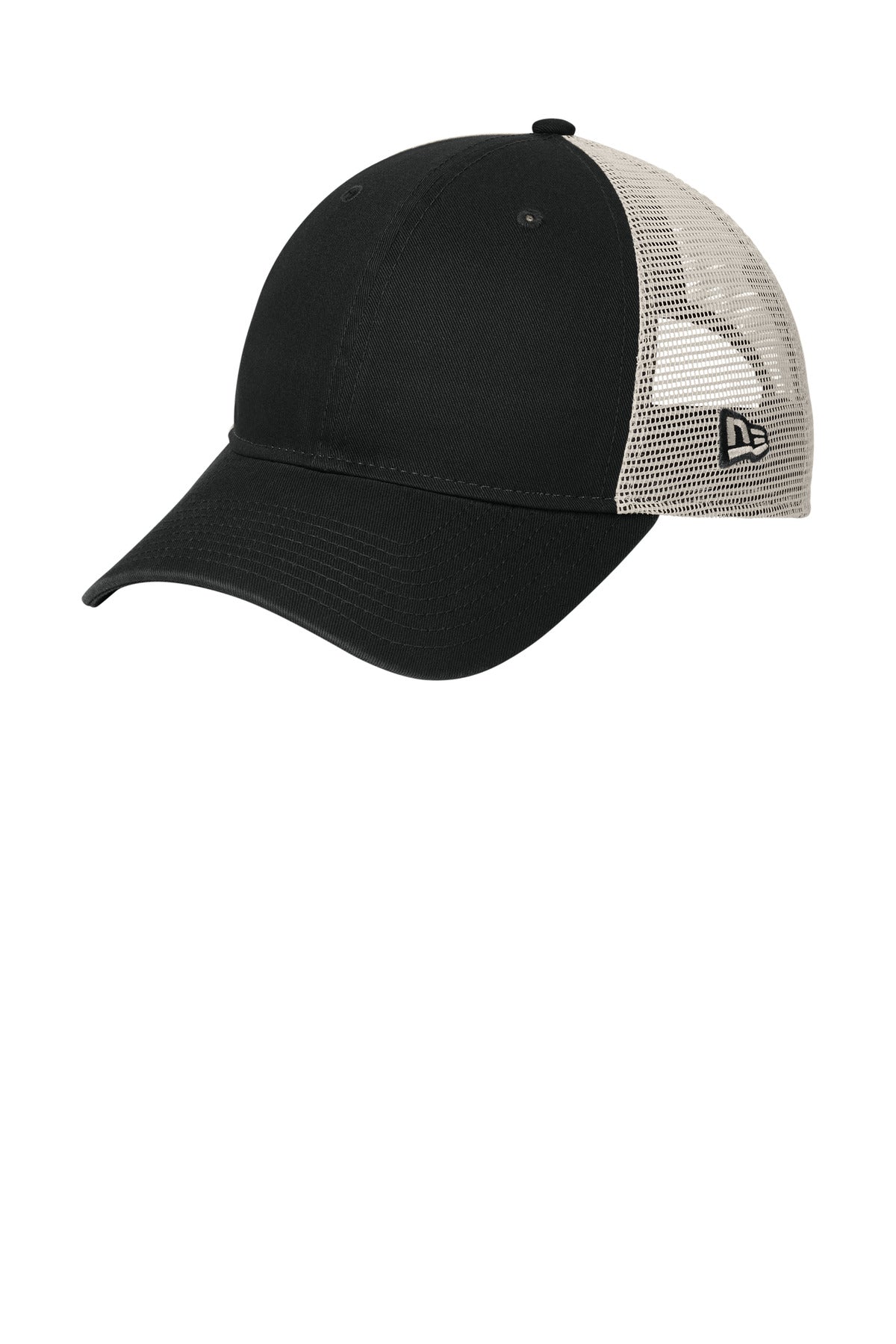 New Era 9TWENTY Unstructured Mesh Snapback Cap NE215 - Black/ Stone - front