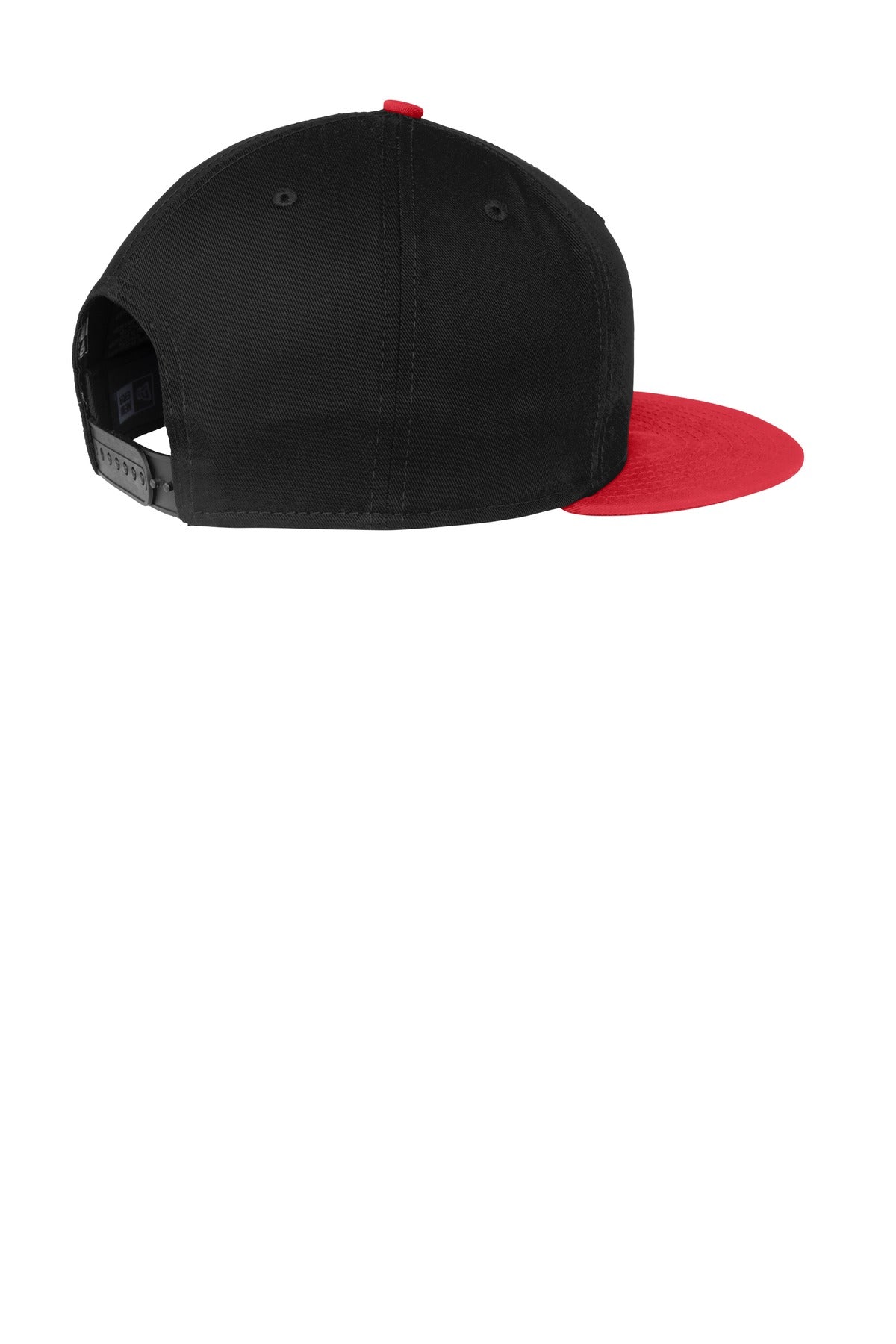 New Era - Flat Bill Snapback Cap. NE400 - Black/ Scarlet - back