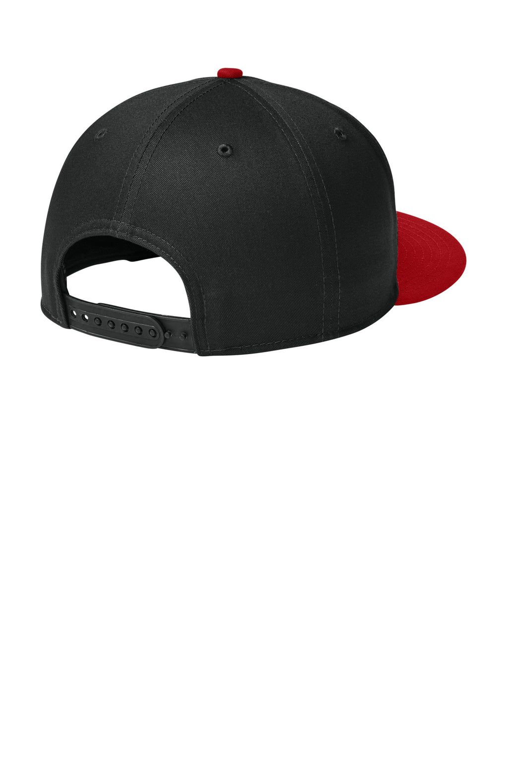 New Era - Flat Bill Snapback Cap. NE400 - Flag Black/ Scarlet - back