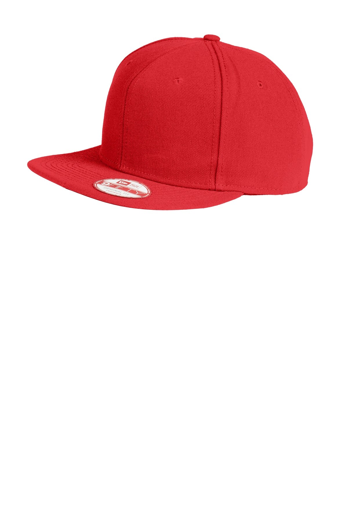DISCONTINUED New Era Original Fit Flat Bill Snapback Cap. NE402 - Scarlet - front