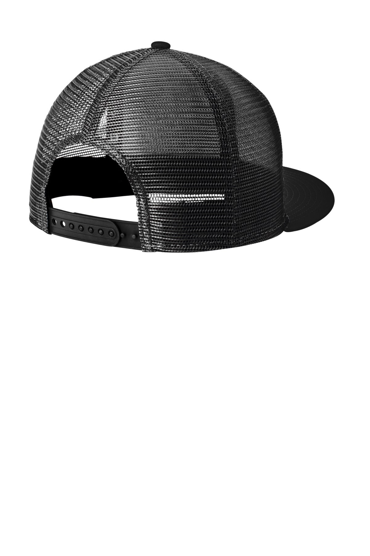 New Era Standard Fit Snapback Trucker Cap NE4030 - Black/ Black - back