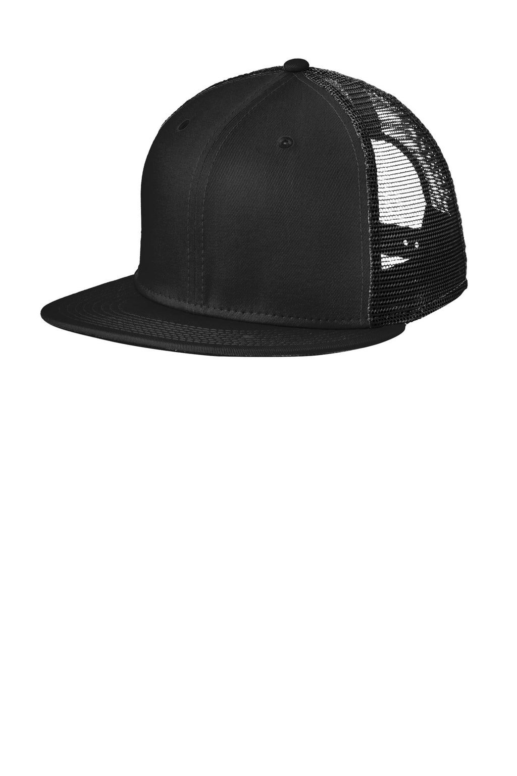 New Era Standard Fit Snapback Trucker Cap NE4030 - Black/ Black - front