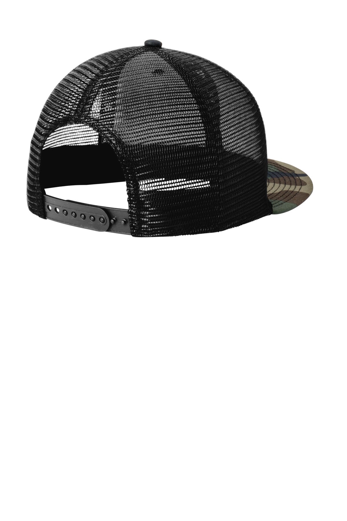New Era Standard Fit Snapback Trucker Cap NE4030 - Camo/ Black - back