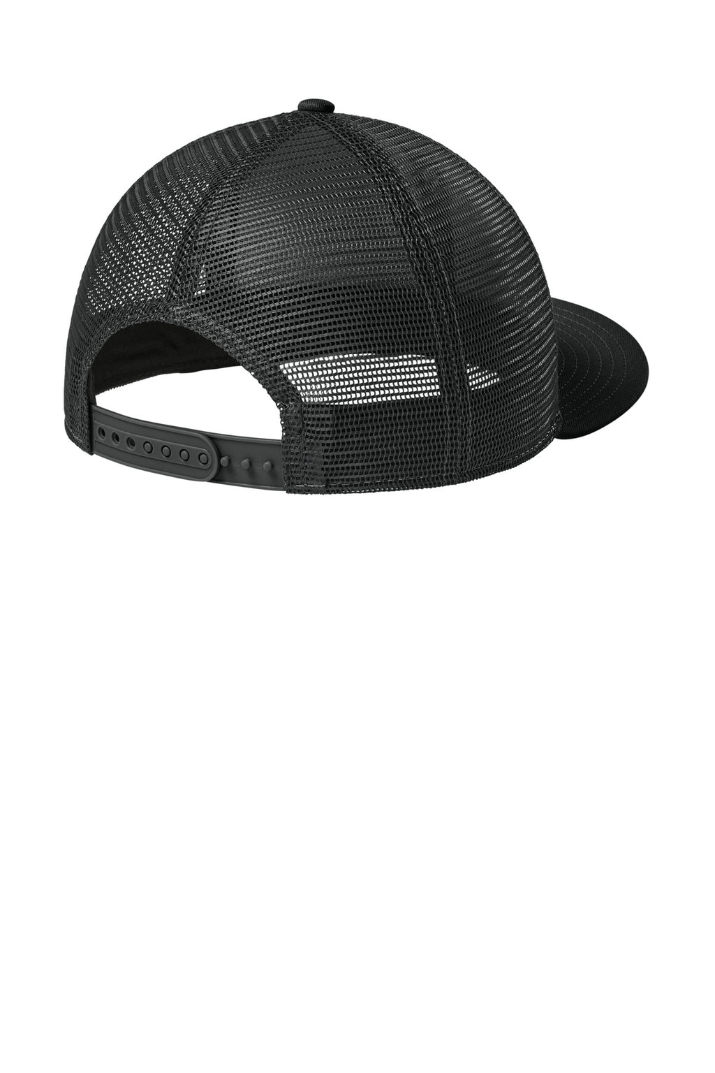 New Era Standard Fit Snapback Trucker Cap NE4030 - Flag Black/ Black - back