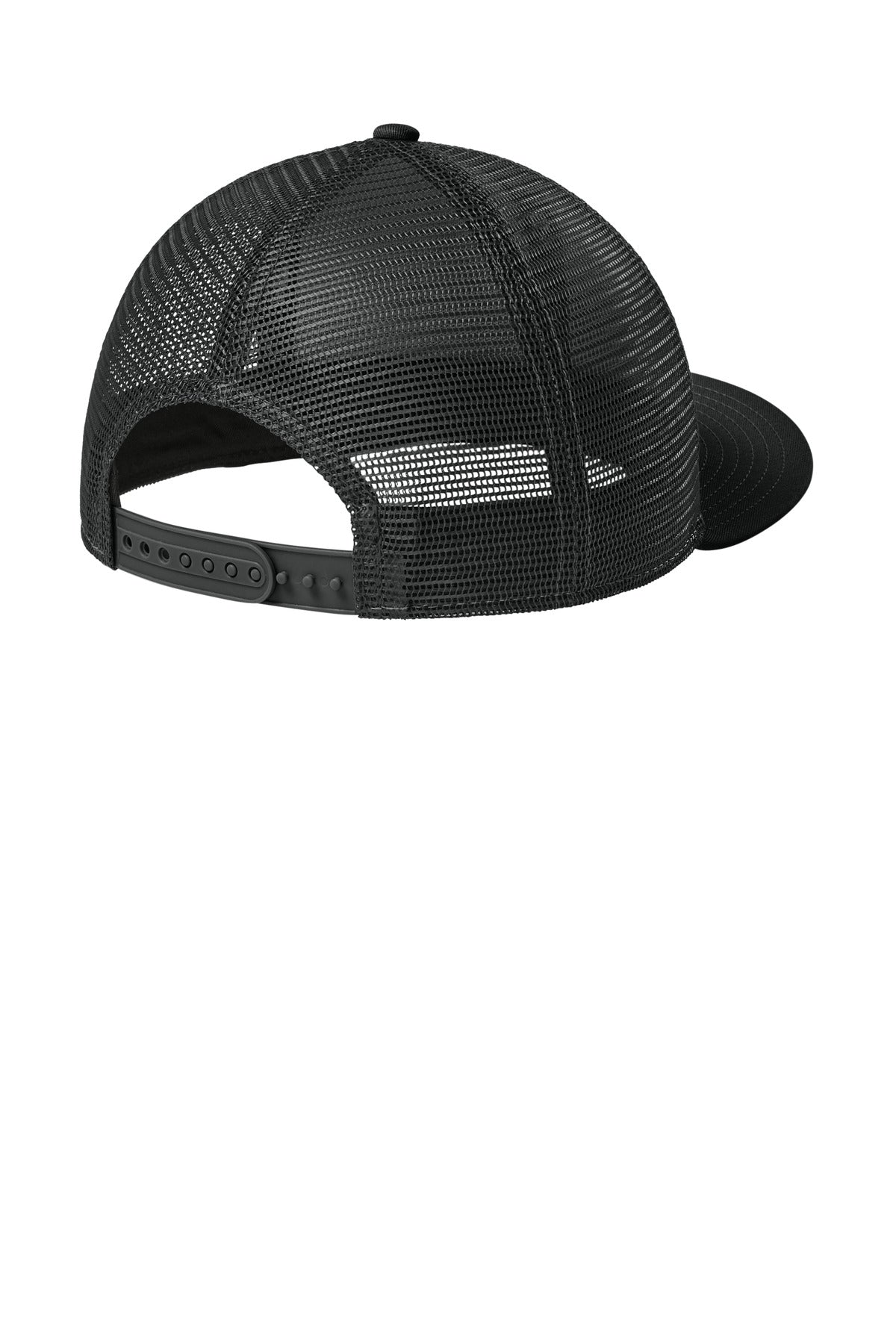 New Era Standard Fit Snapback Trucker Cap NE4030 - Flag Black/ Black - back