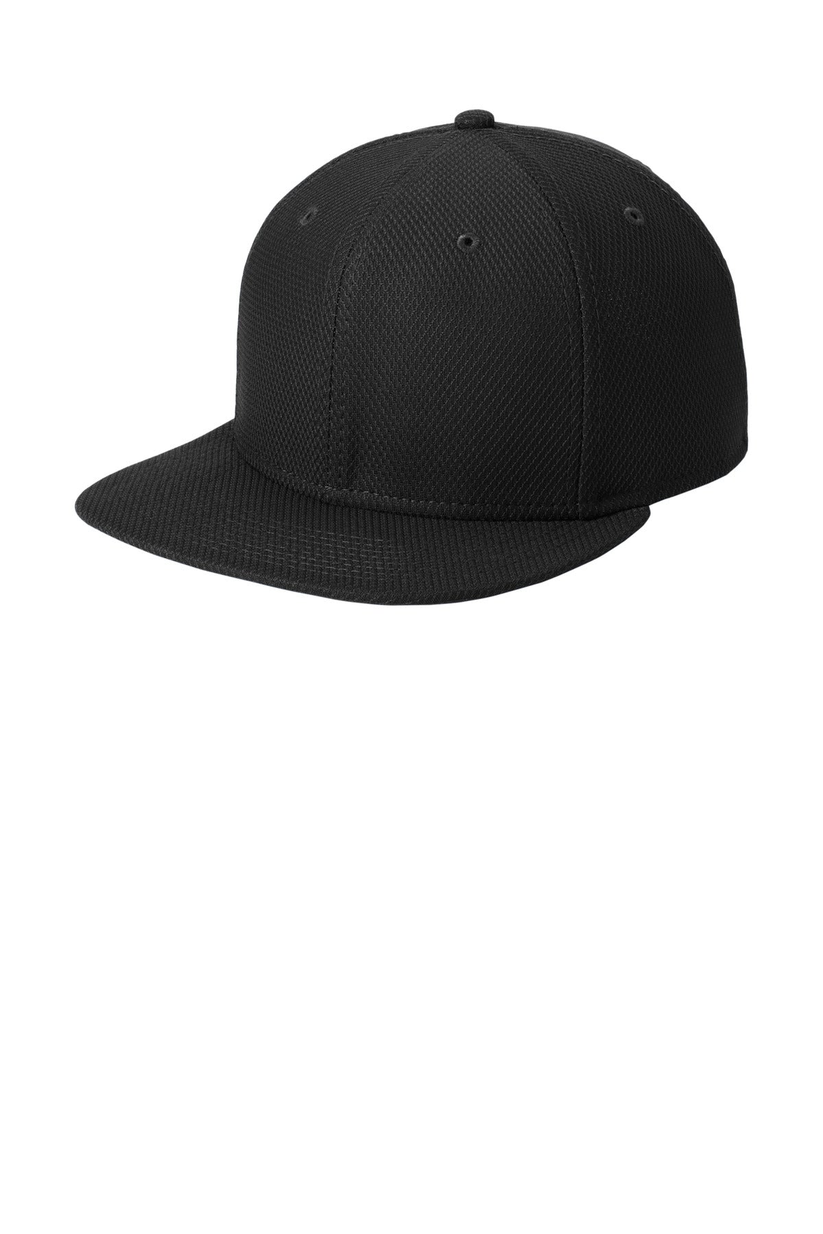 New Era Original Fit Diamond Era Flat Bill Snapback Cap. NE404 - Black - front