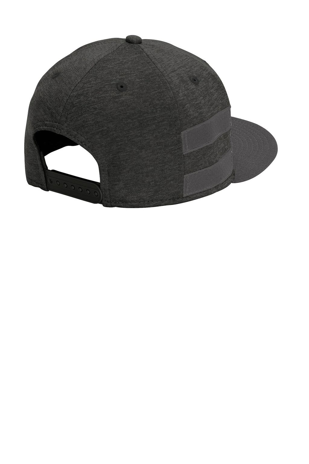 DISCONTINUED New Era Shadow Heather Striped Flat Bill Snapback Cap NE408 - Black Shadow Heather/ Graphite - back