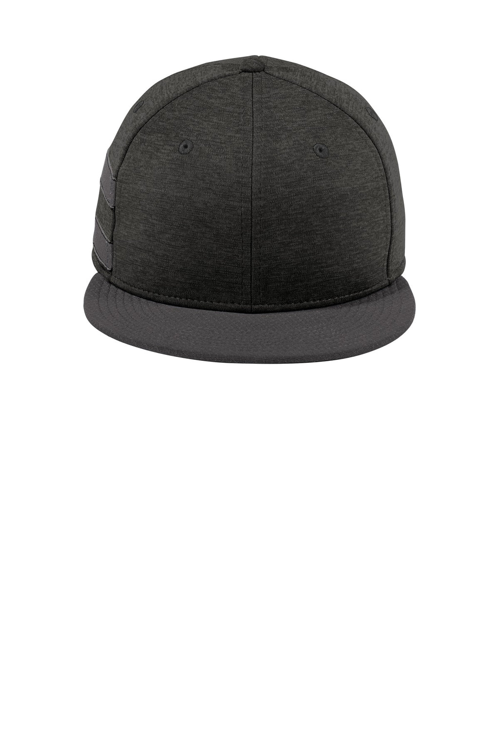 DISCONTINUED New Era Shadow Heather Striped Flat Bill Snapback Cap NE408 - Black Shadow Heather/ Graphite - front