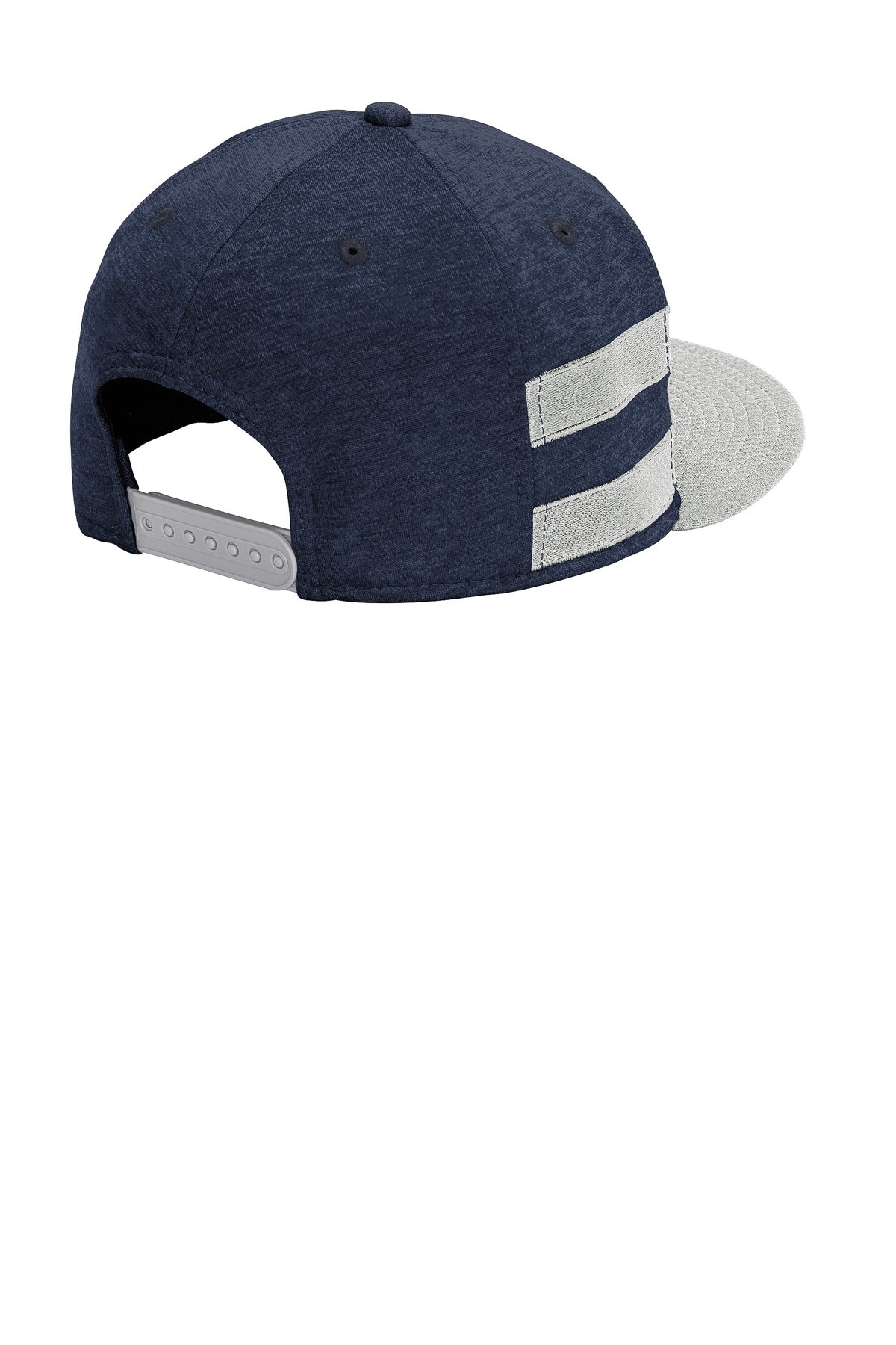 DISCONTINUED New Era Shadow Heather Striped Flat Bill Snapback Cap NE408 - Navy Shadow Heather/ Grey - back