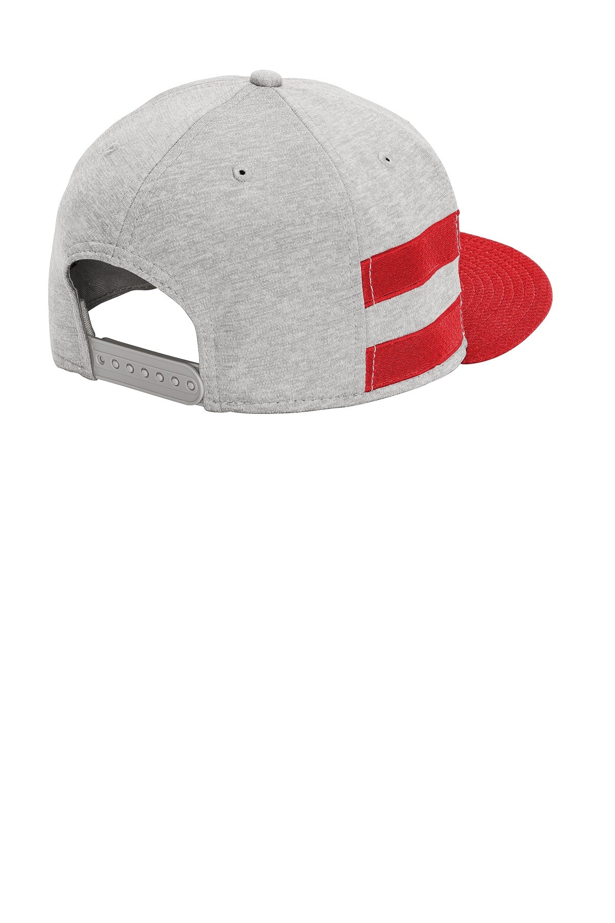 DISCONTINUED New Era Shadow Heather Striped Flat Bill Snapback Cap NE408 - Shadow Heather/ Scarlet - back