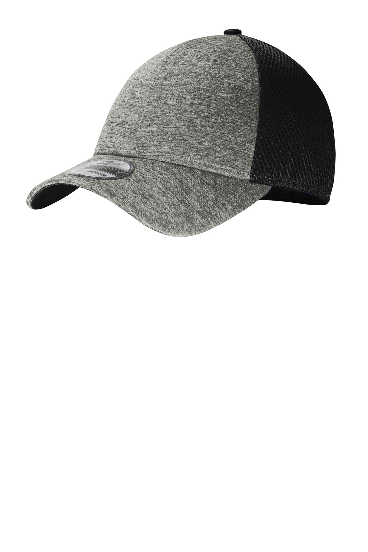 DISCONTINUED New Era Shadow Stretch Mesh Cap. NE702 - Black/ Shadow Heather - front