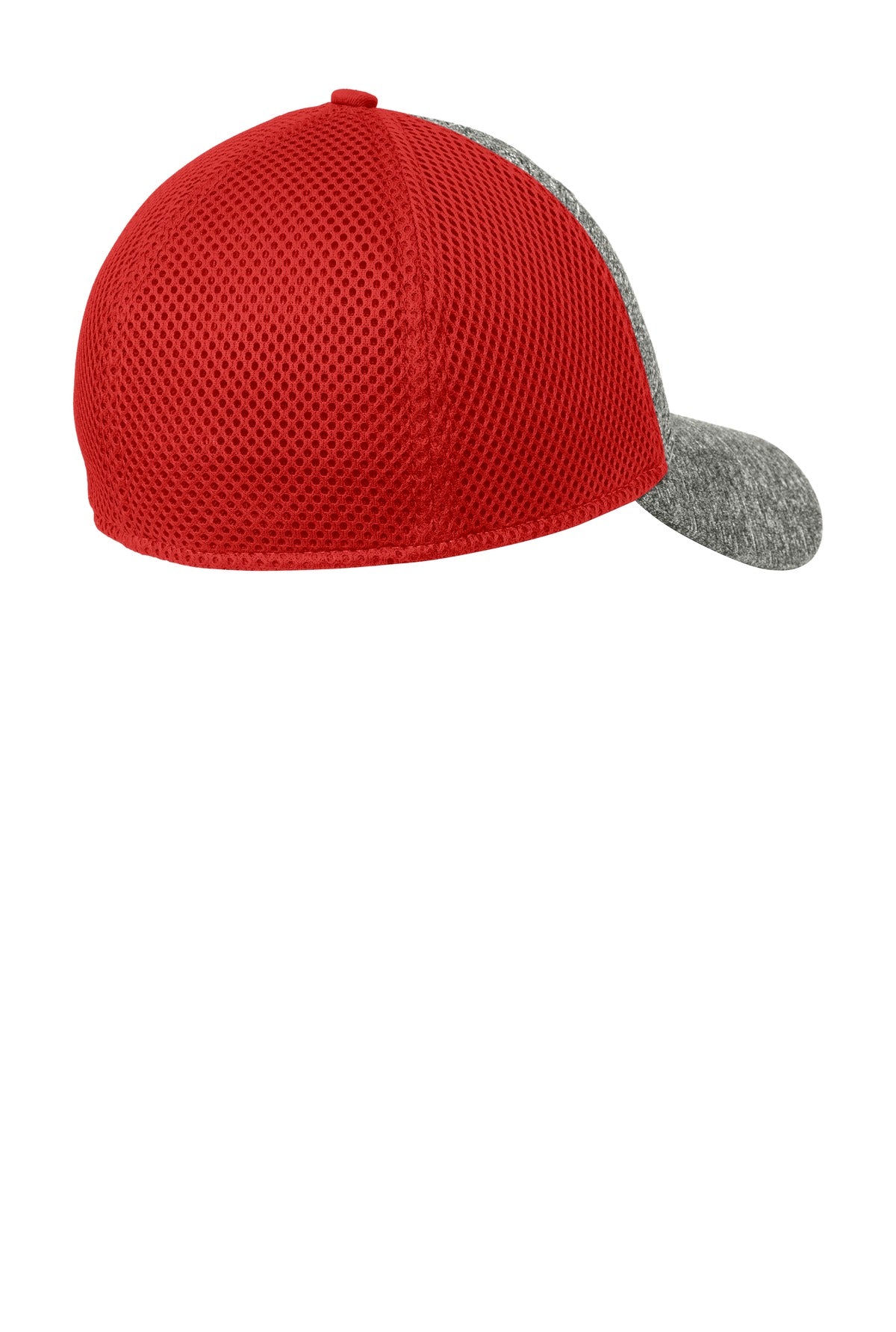 DISCONTINUED New Era Shadow Stretch Mesh Cap. NE702 - Scarlet Red/ Shadow Heather - back