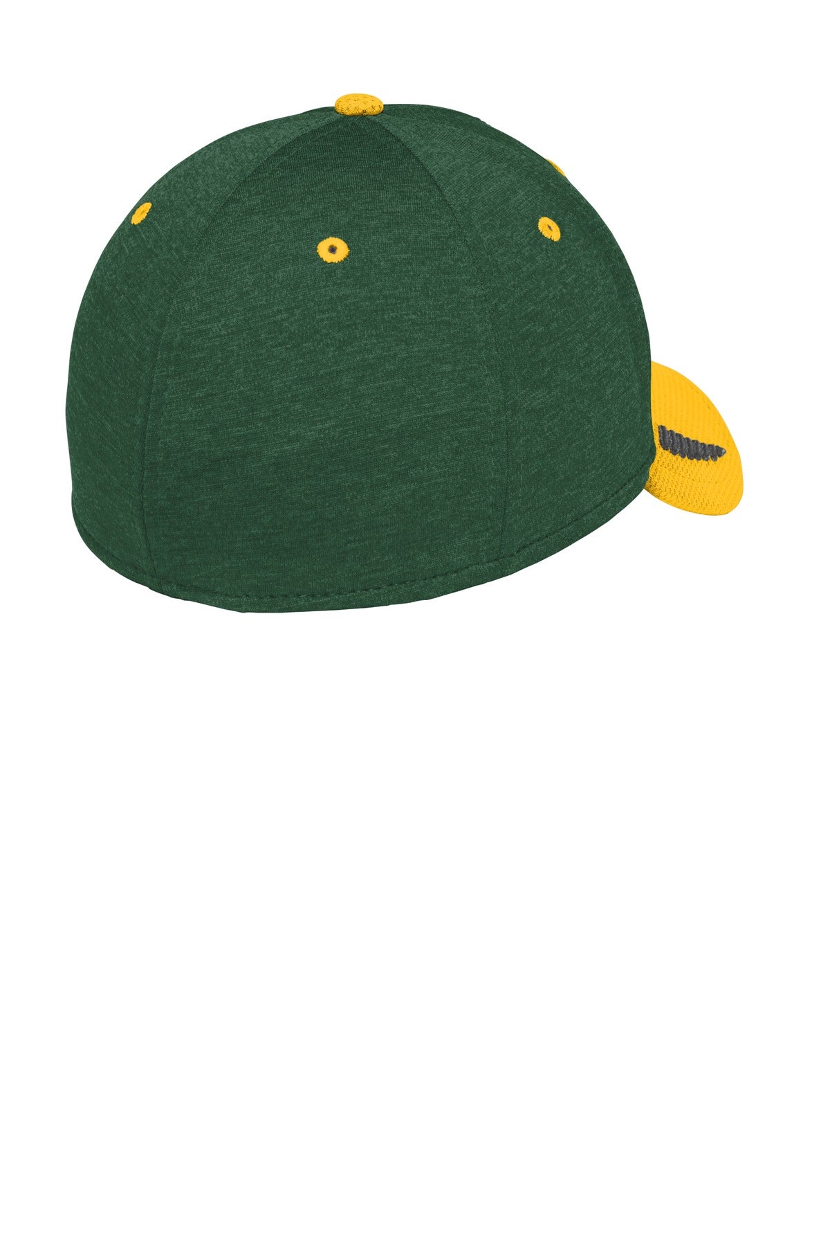 DISCONTINUED New Era Shadow Stretch Heather Colorblock Cap. NE704 - Gold/ Dark Green Shadow Heather - back