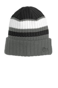 New Era Ribbed Tailgate Beanie. NE903 - Black/ Graphite - front