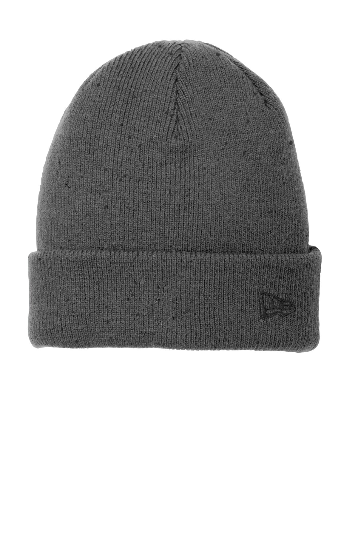 New Era Speckled Beanie. NE905 - Graphite/ Black - front
