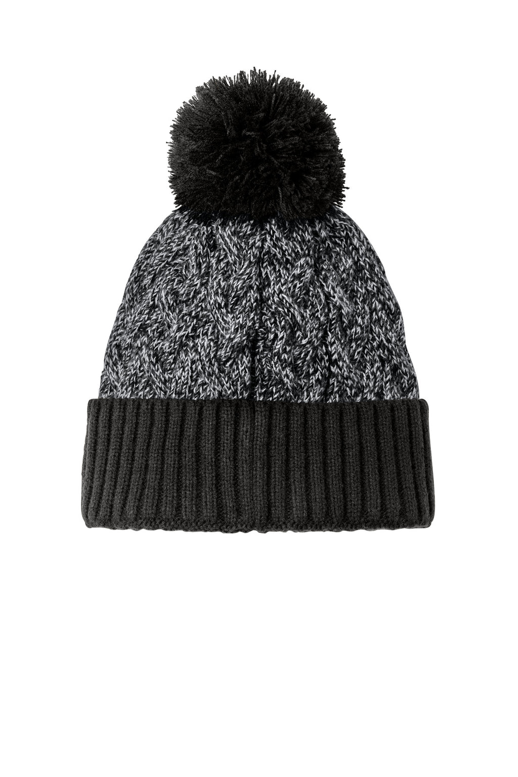 New Era Marled Knit Pom Beanie NE910 - Black/ Graphite/ White - back