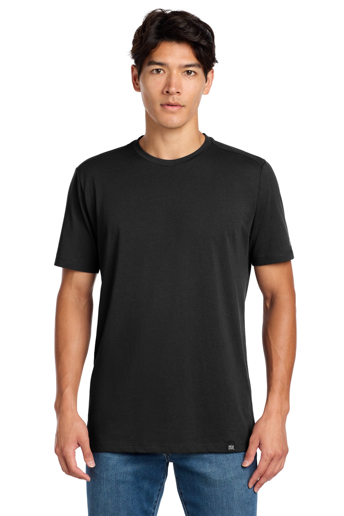 New Era Heritage Blend Crew Tee. NEA100 - Black - front