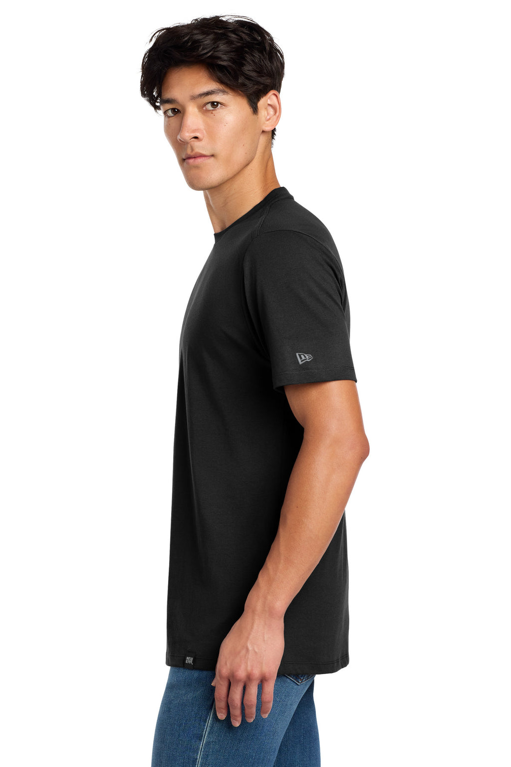New Era Heritage Blend Crew Tee. NEA100 - Black - side