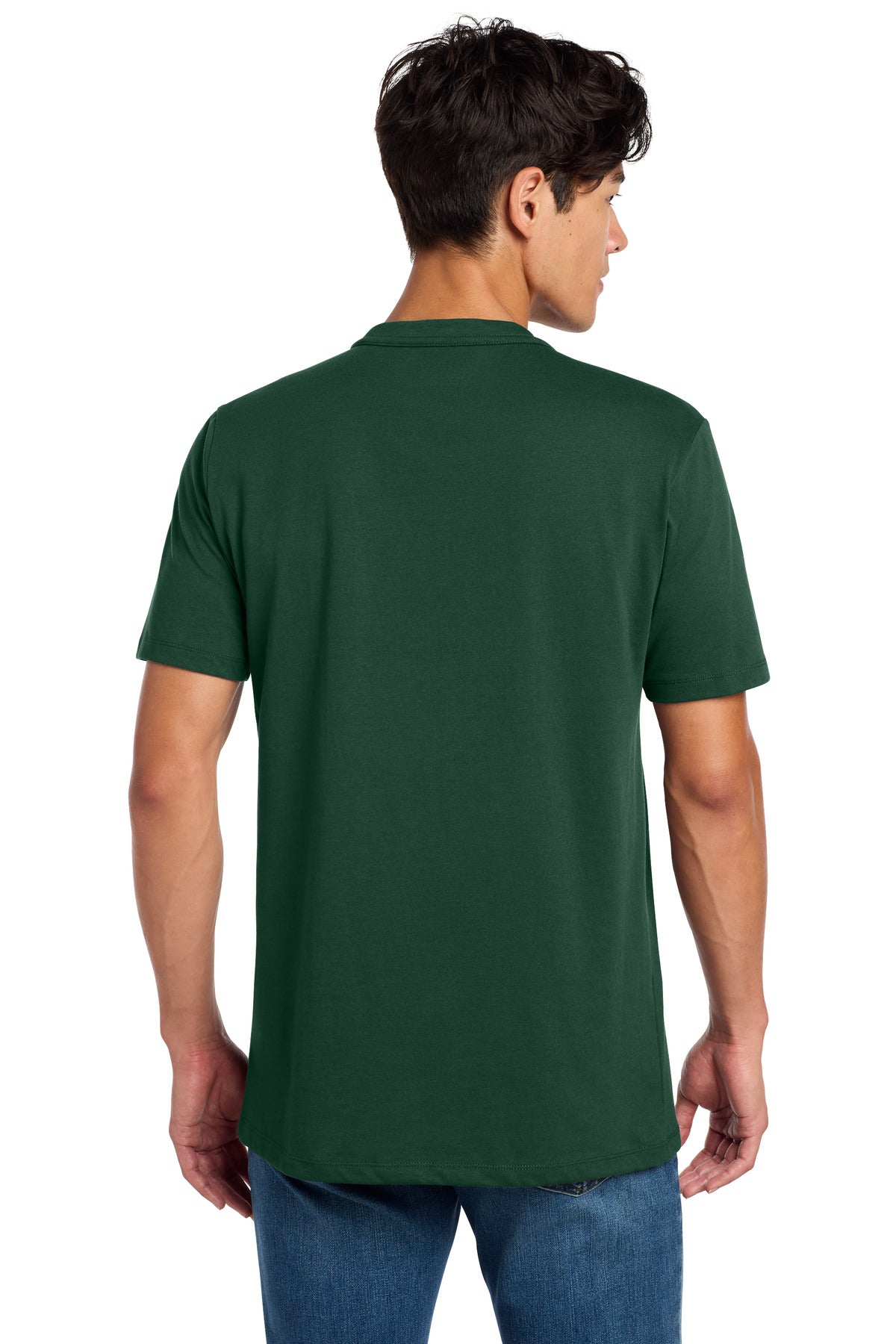 New Era Heritage Blend Crew Tee. NEA100 - Dark Green - back